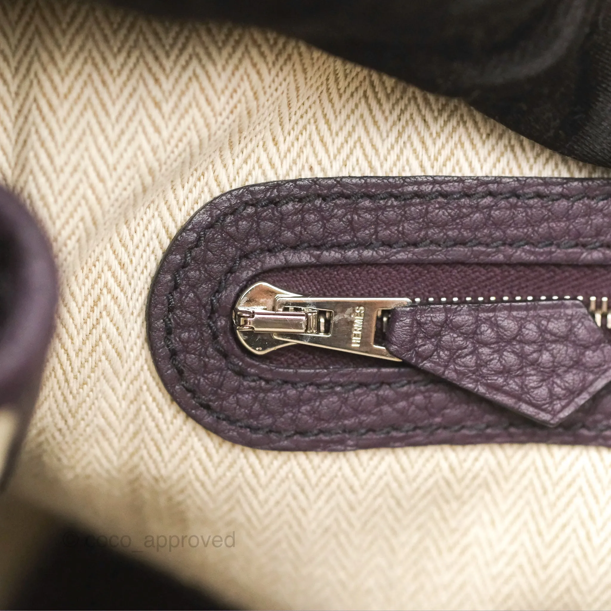 Hermes Garden Party 36 Veau Negonda 59 Raisin Palladium Hardware