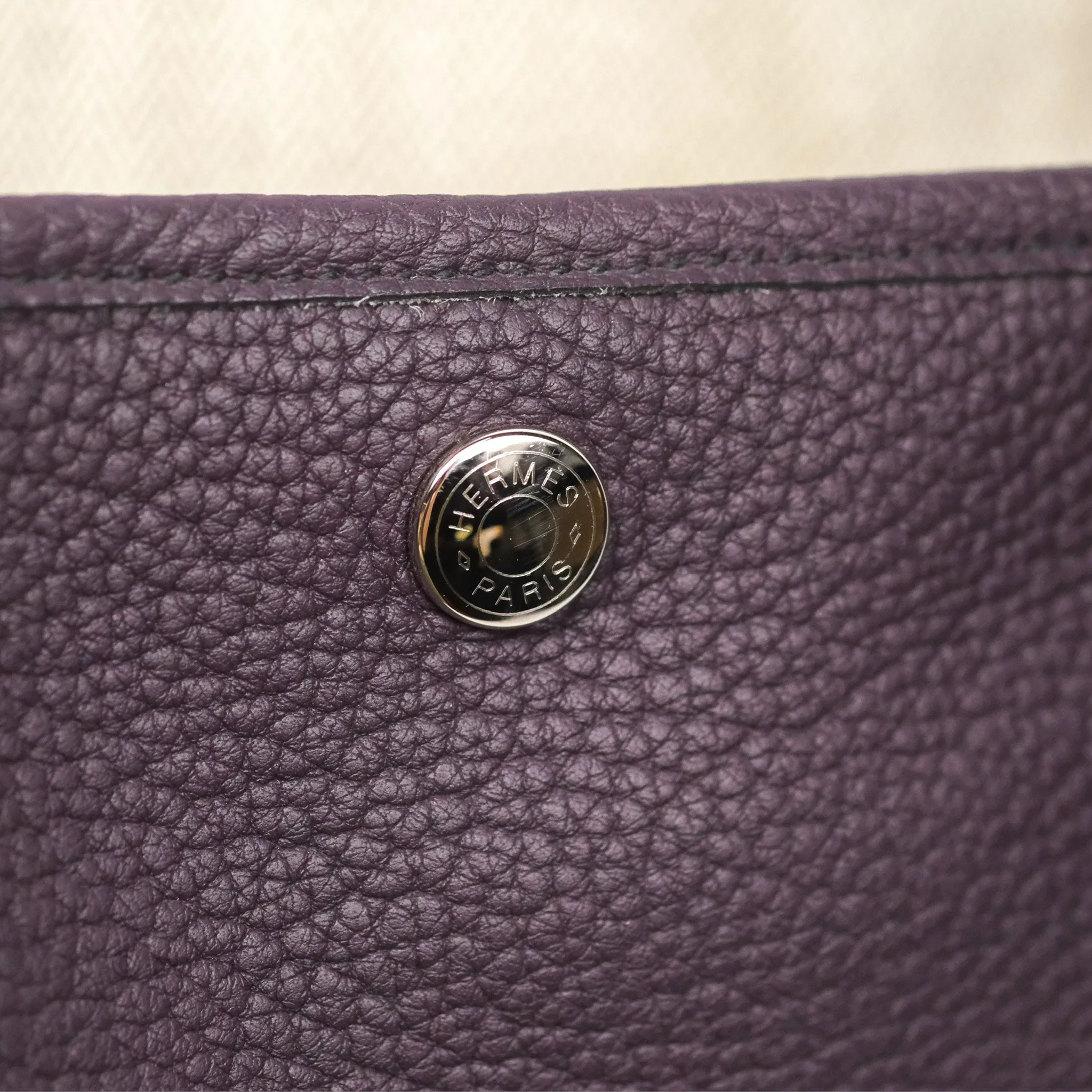 Hermes Garden Party 36 Veau Negonda 59 Raisin Palladium Hardware
