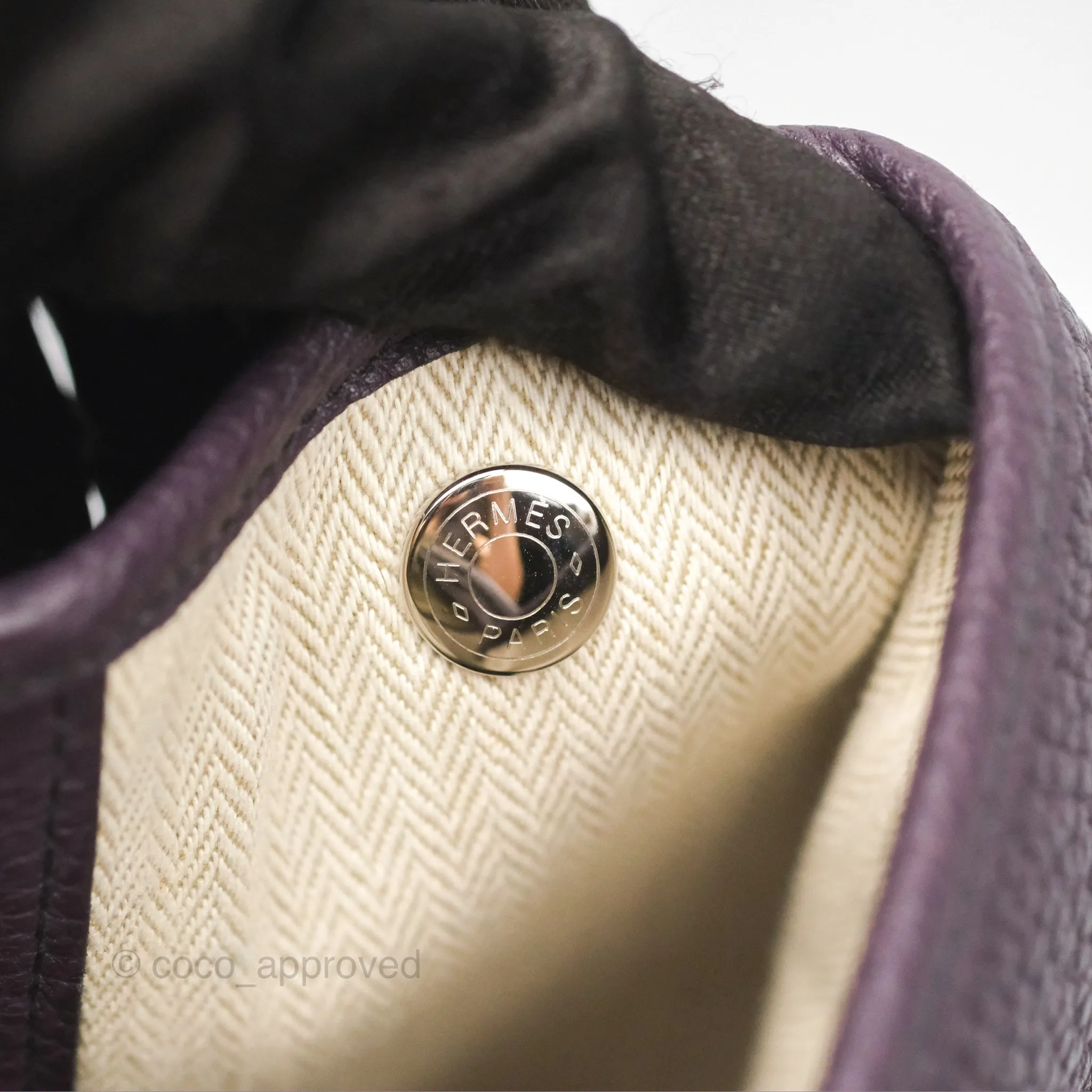 Hermes Garden Party 36 Veau Negonda 59 Raisin Palladium Hardware