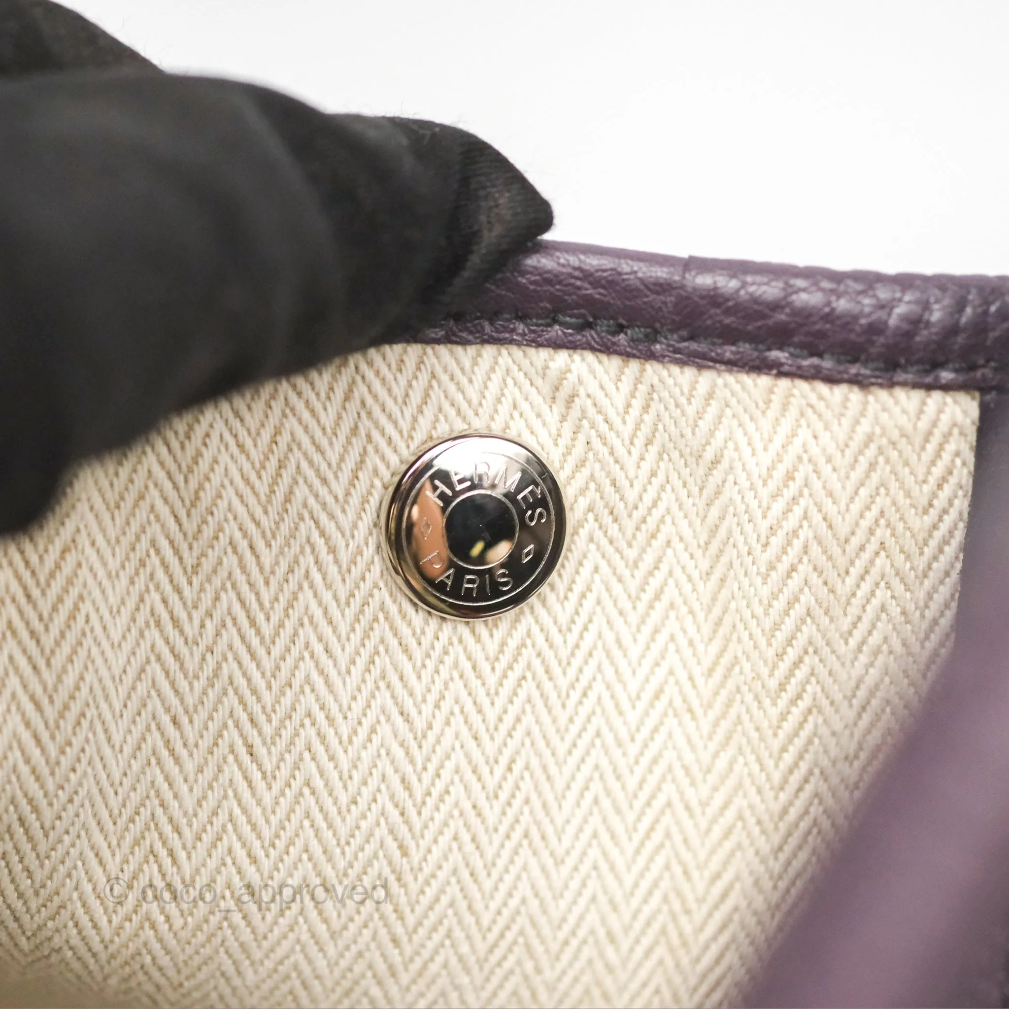 Hermes Garden Party 36 Veau Negonda 59 Raisin Palladium Hardware