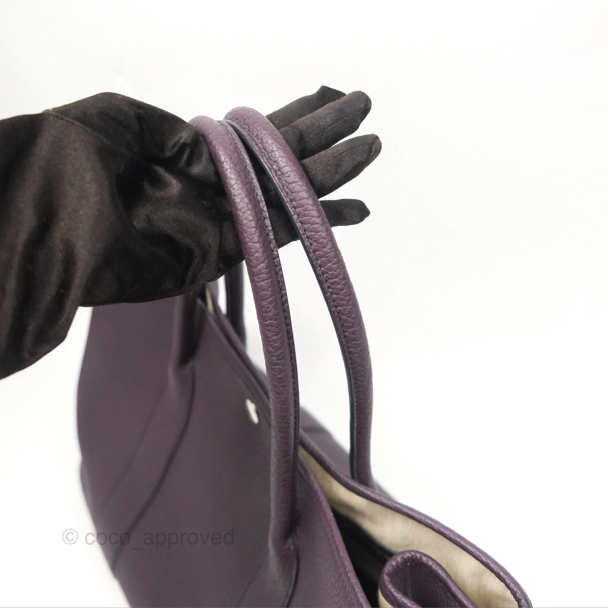 Hermes Garden Party 36 Veau Negonda 59 Raisin Palladium Hardware