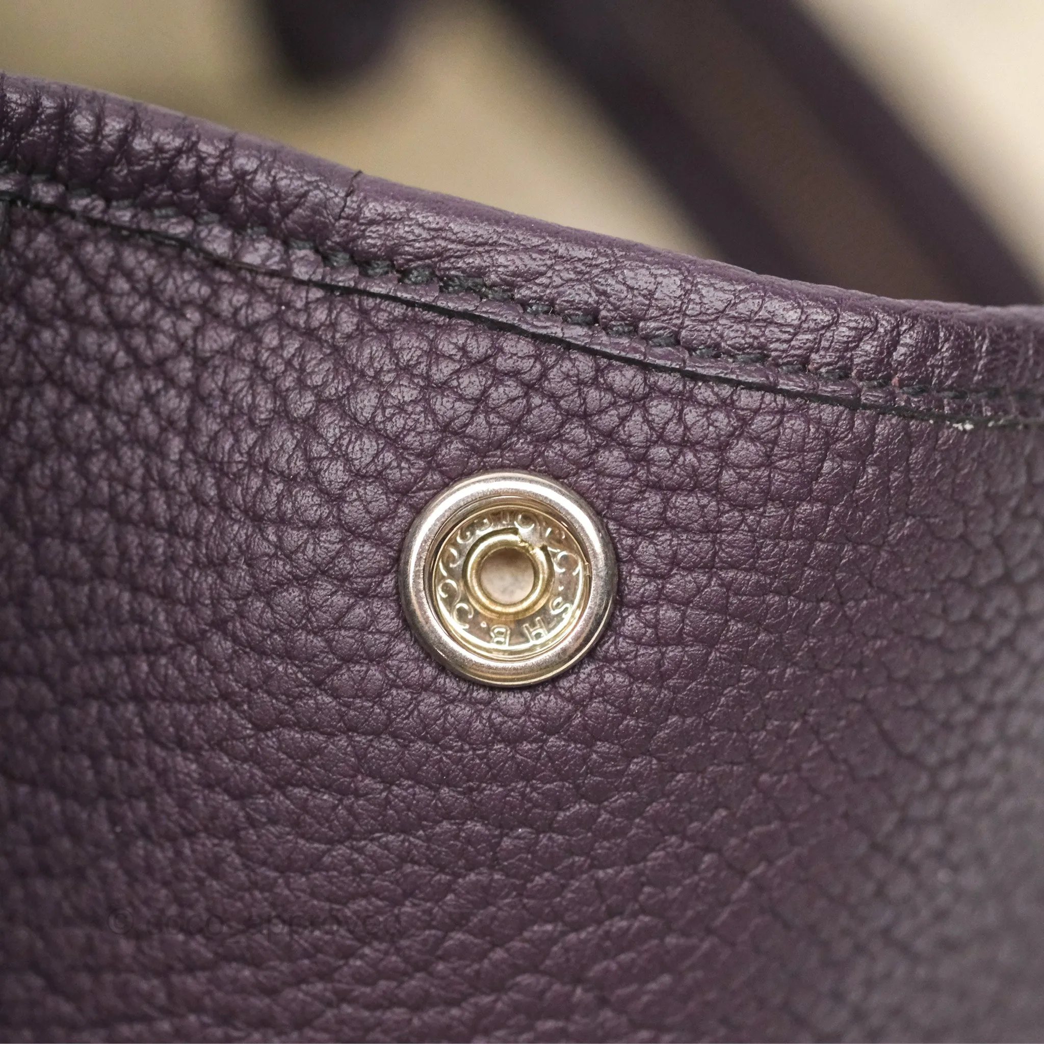Hermes Garden Party 36 Veau Negonda 59 Raisin Palladium Hardware