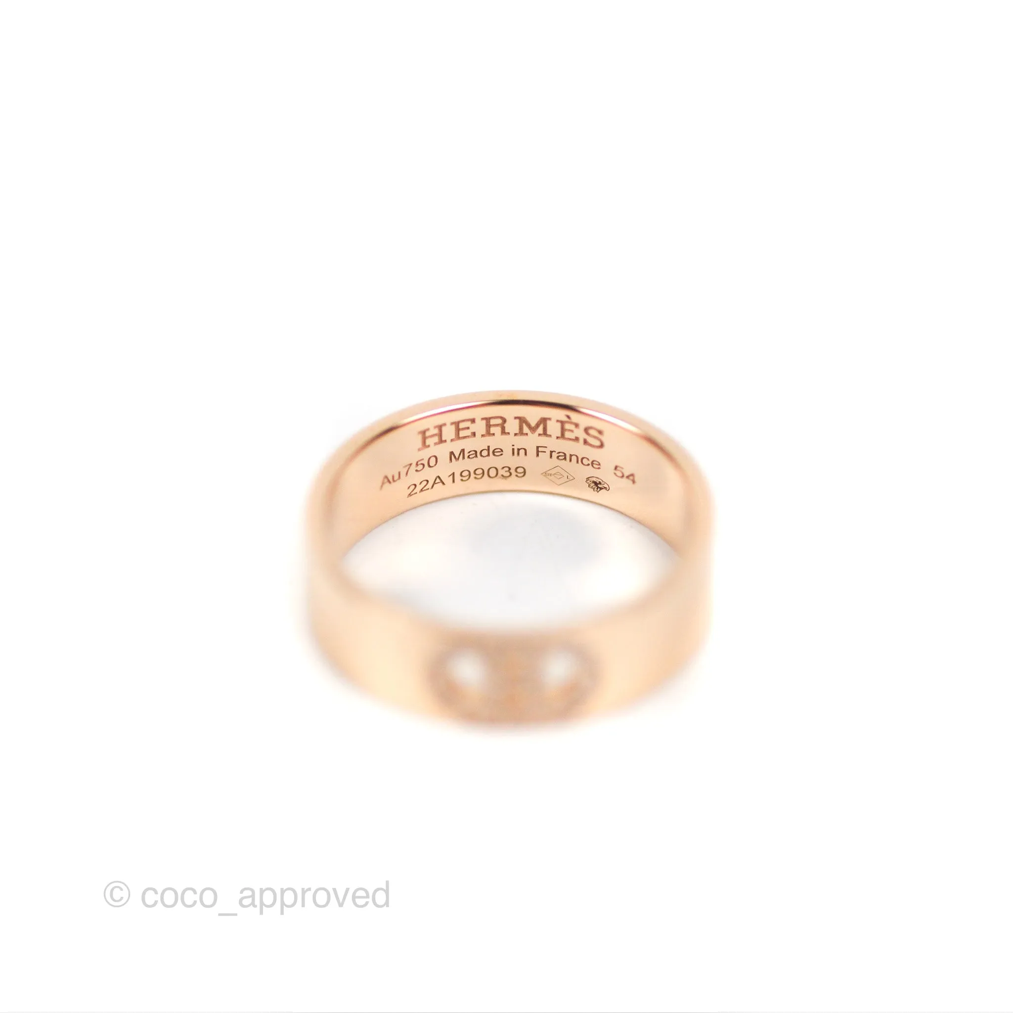 Hermes H d'ancre Ring PM Rose Gold Diamond Size 54
