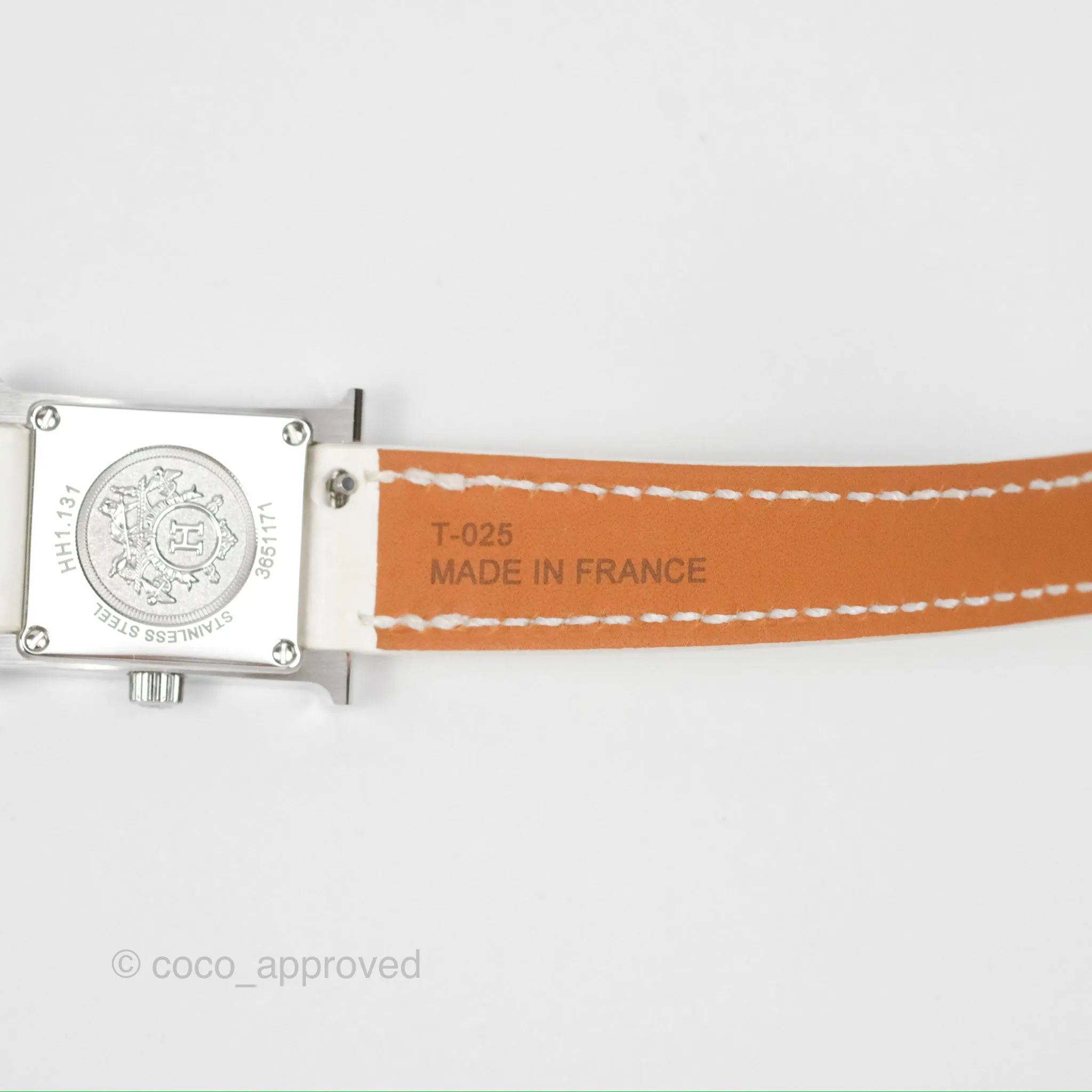 Hermes Heure H Watch Mini Diamonds White Mother-of-pearl White Alligator Leather
