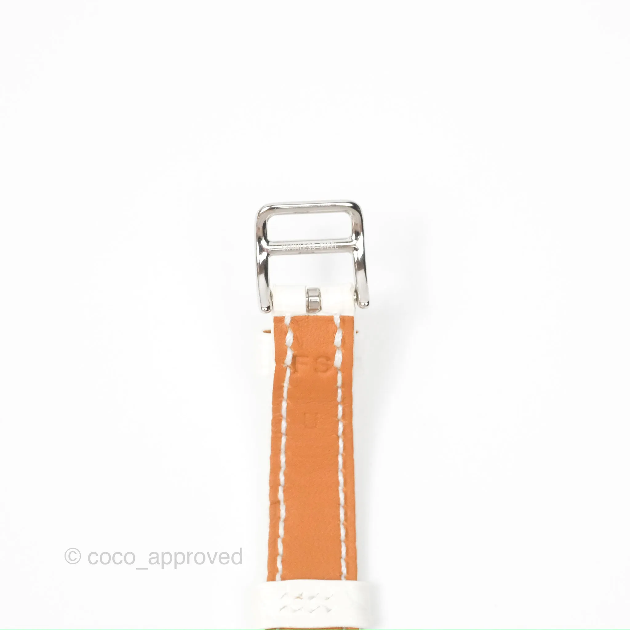 Hermes Heure H Watch Mini Diamonds White Mother-of-pearl White Alligator Leather