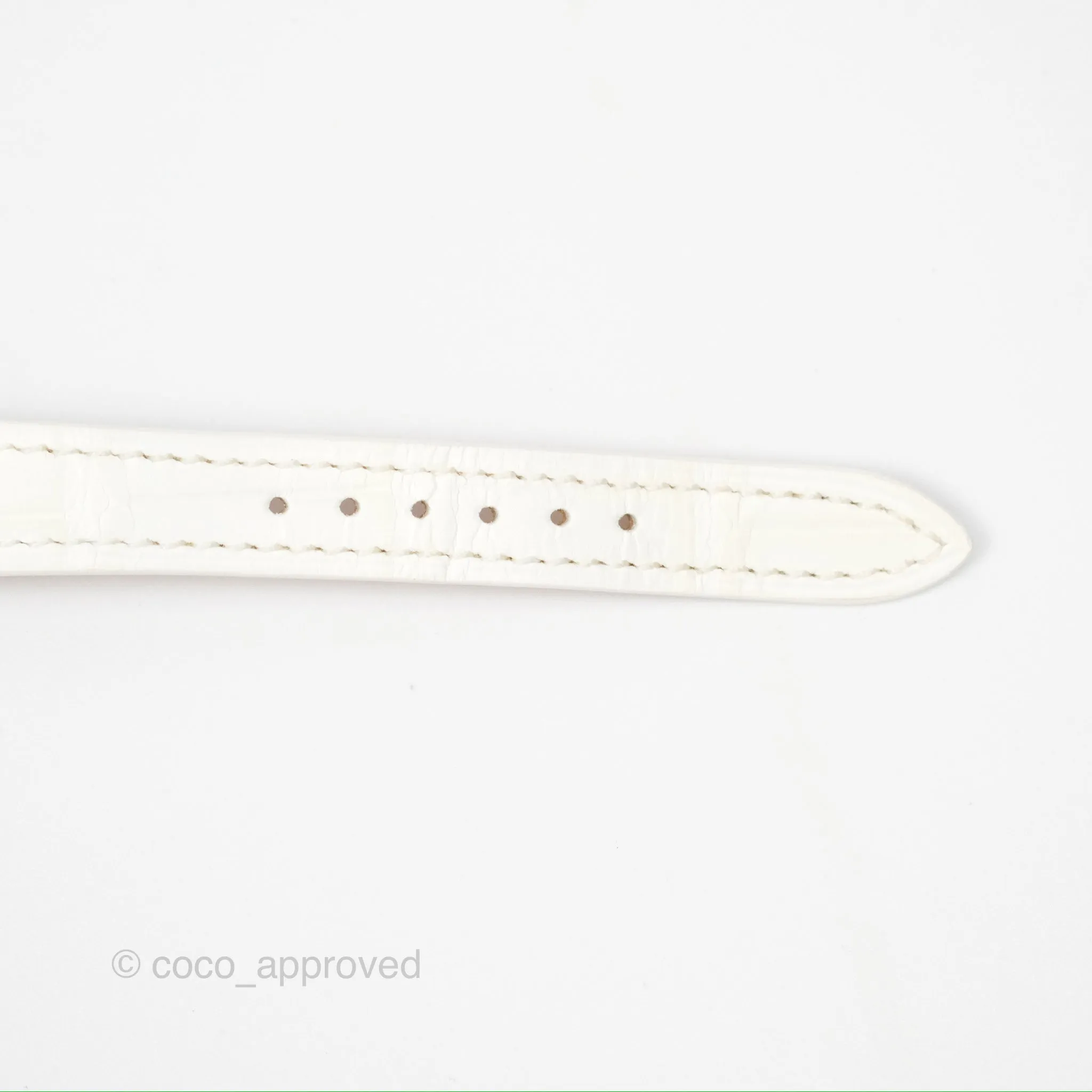 Hermes Heure H Watch Mini Diamonds White Mother-of-pearl White Alligator Leather
