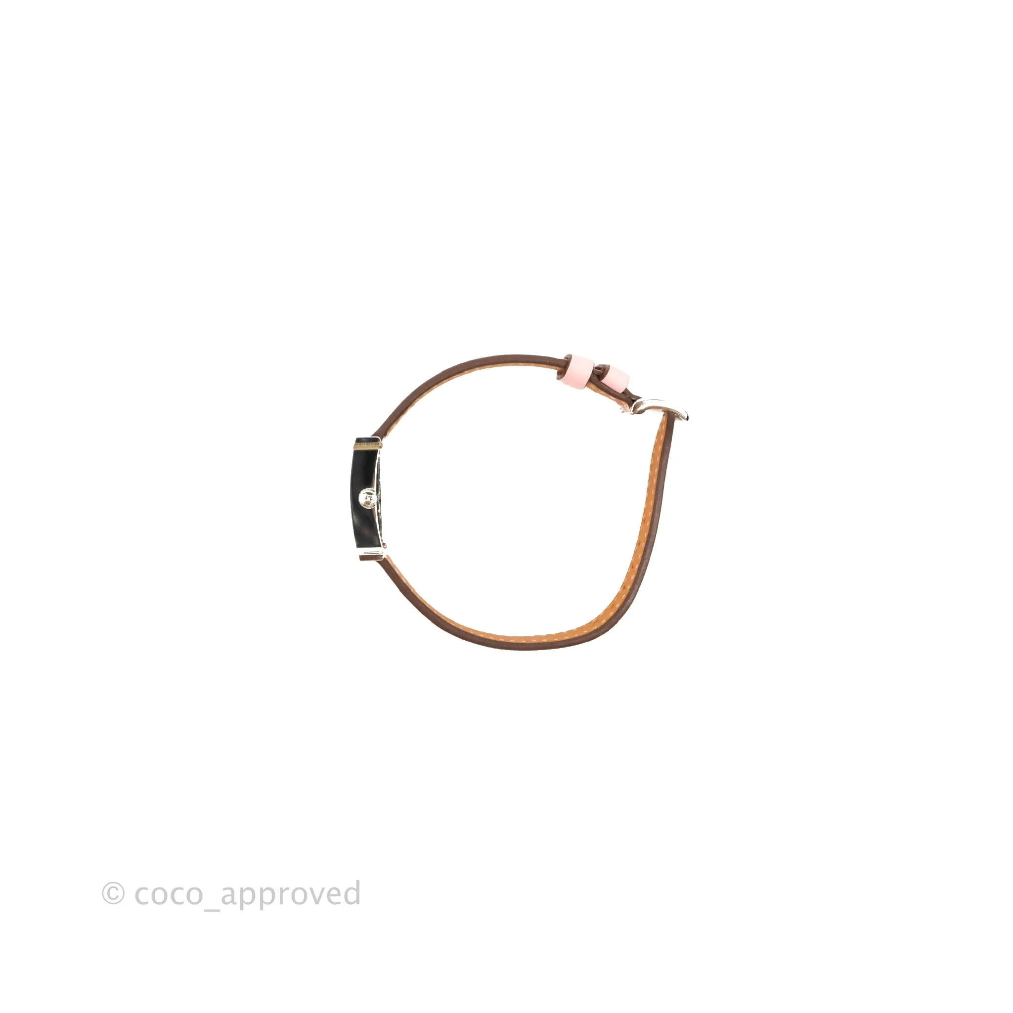 Hermes Heure H Watch Rose Sakura Swift Calfskin Silver Hardware
