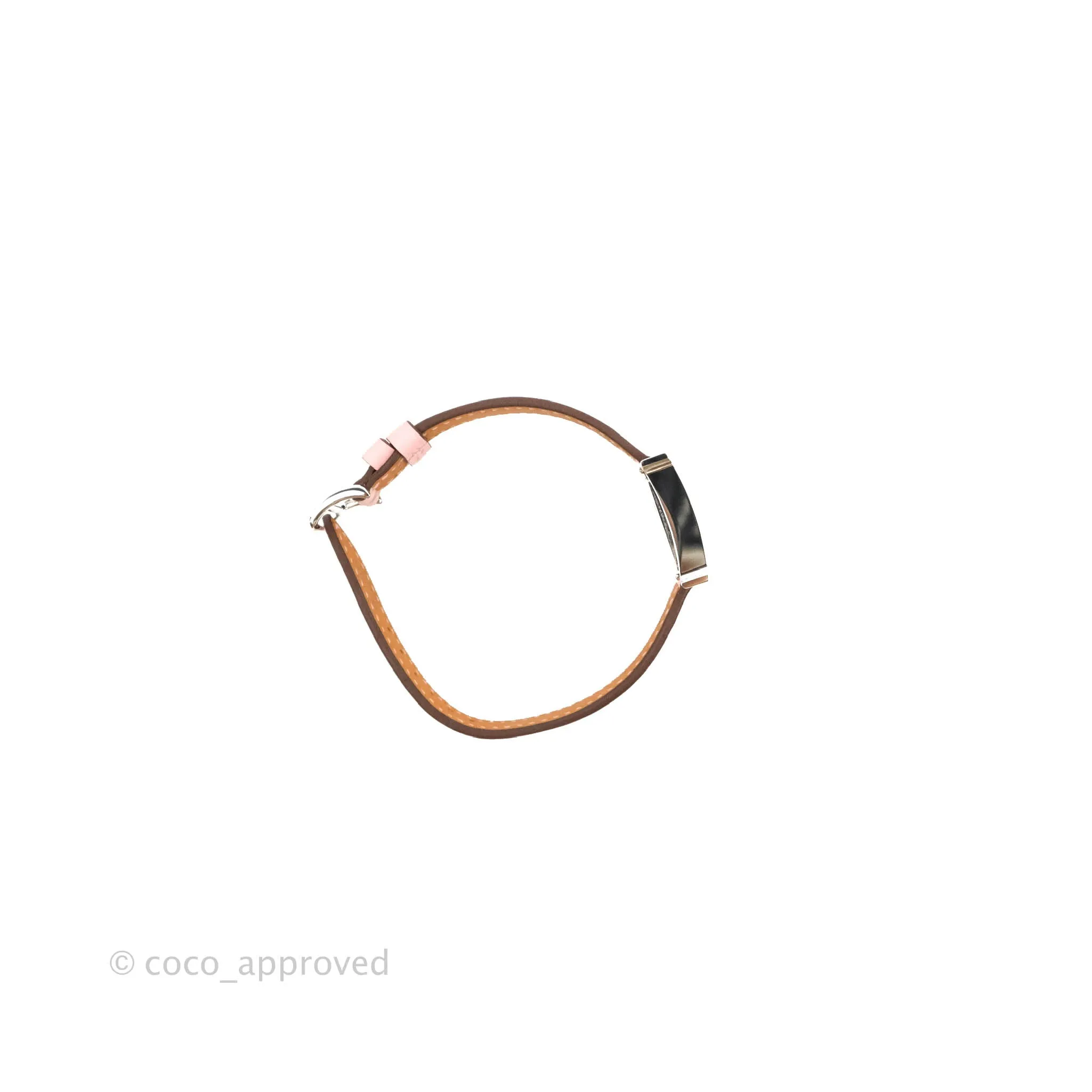 Hermes Heure H Watch Rose Sakura Swift Calfskin Silver Hardware