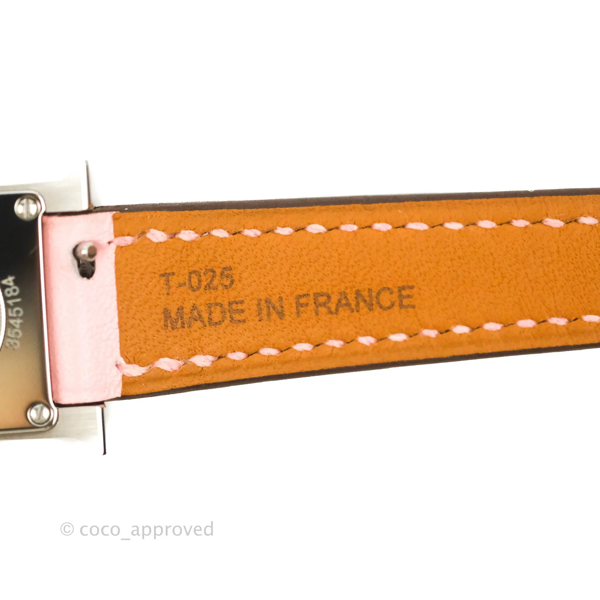 Hermes Heure H Watch Rose Sakura Swift Calfskin Silver Hardware