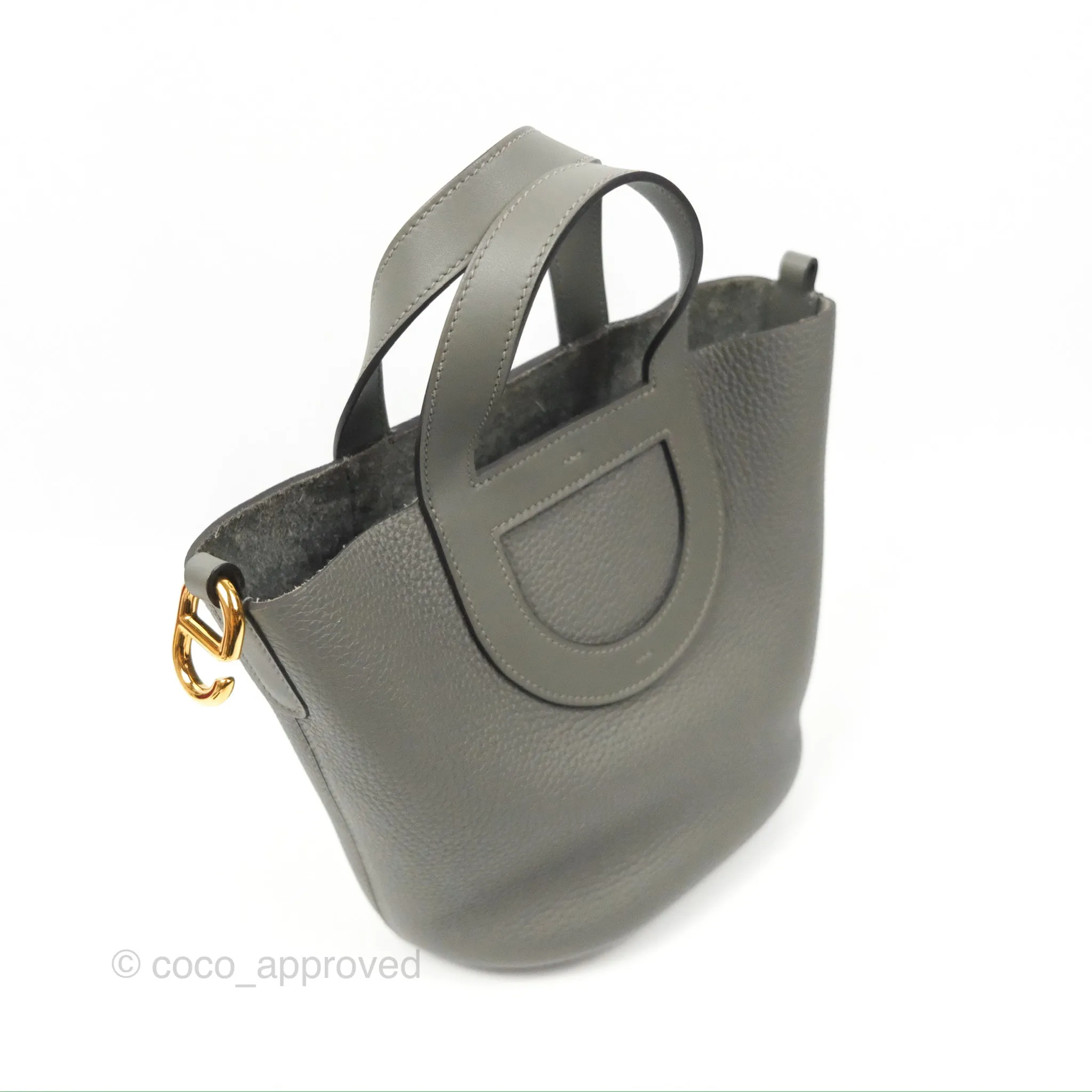 Hermes In-The-Loop 18 Gris Meyer 0L Clemence Gold Hardware