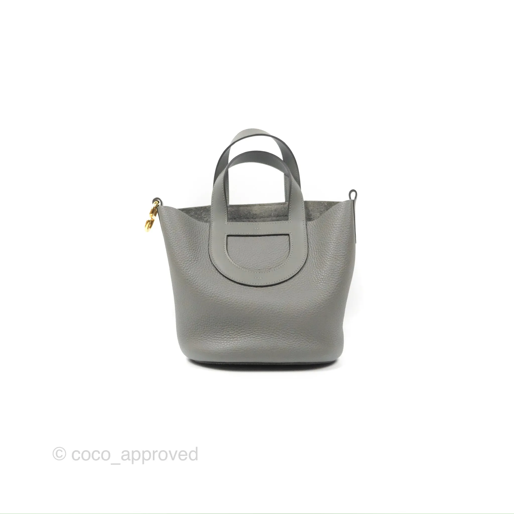 Hermes In-The-Loop 18 Gris Meyer 0L Clemence Gold Hardware