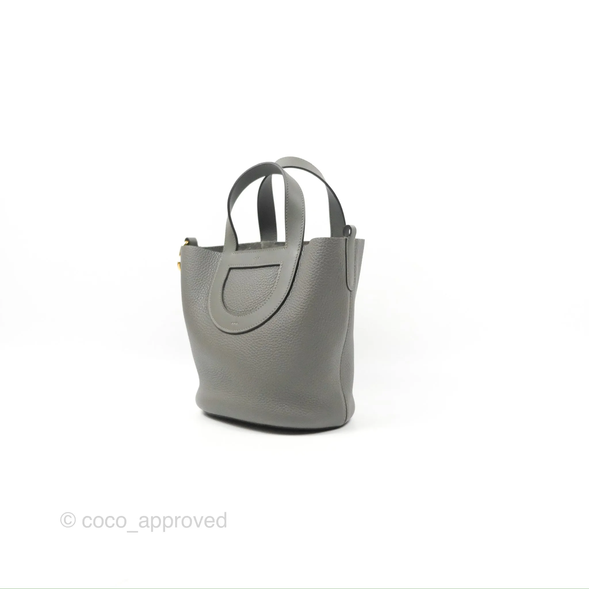 Hermes In-The-Loop 18 Gris Meyer 0L Clemence Gold Hardware