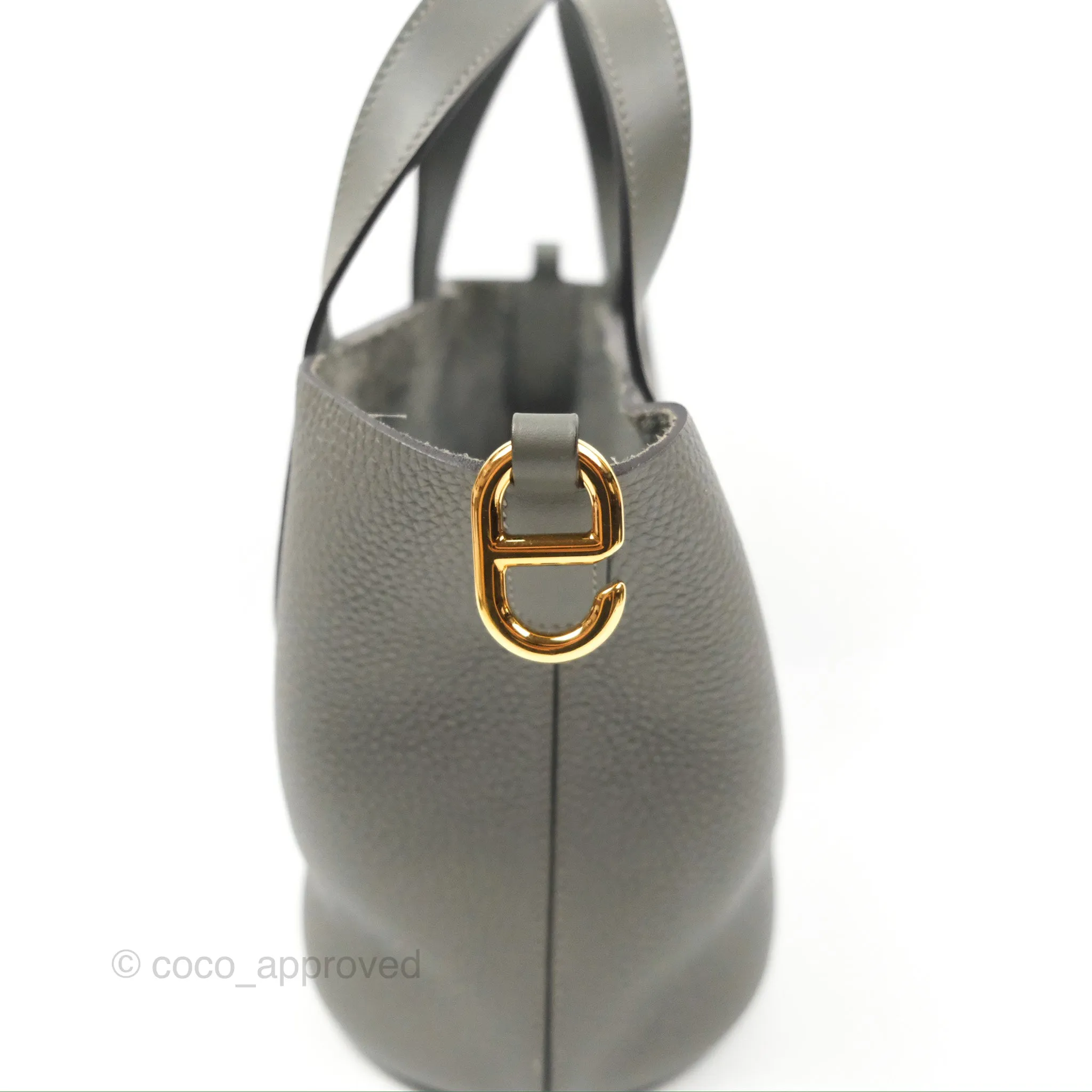 Hermes In-The-Loop 18 Gris Meyer 0L Clemence Gold Hardware