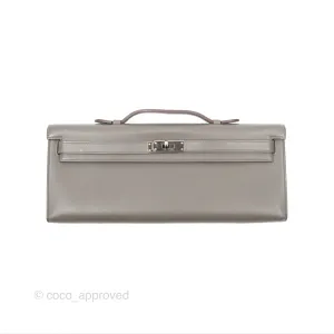 Hermes Kelly Cut Clutch Pochette Gris Asphalt M8 Swift Palladium Hardware