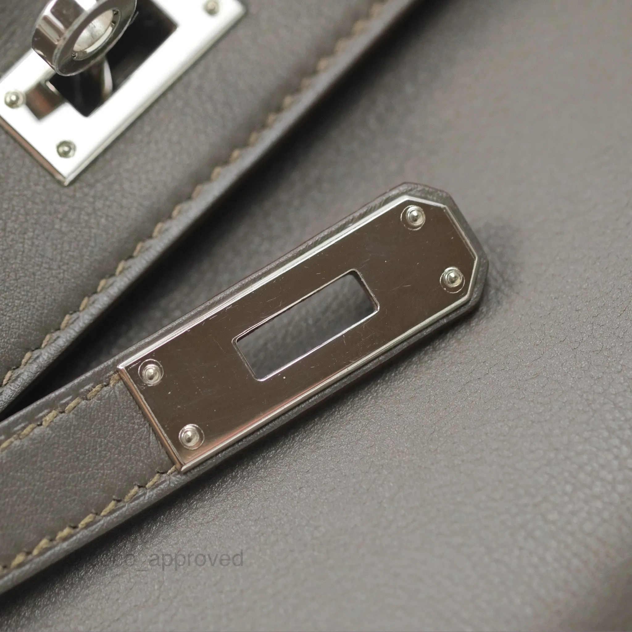 Hermes Kelly Cut Clutch Pochette Gris Asphalt M8 Swift Palladium Hardware