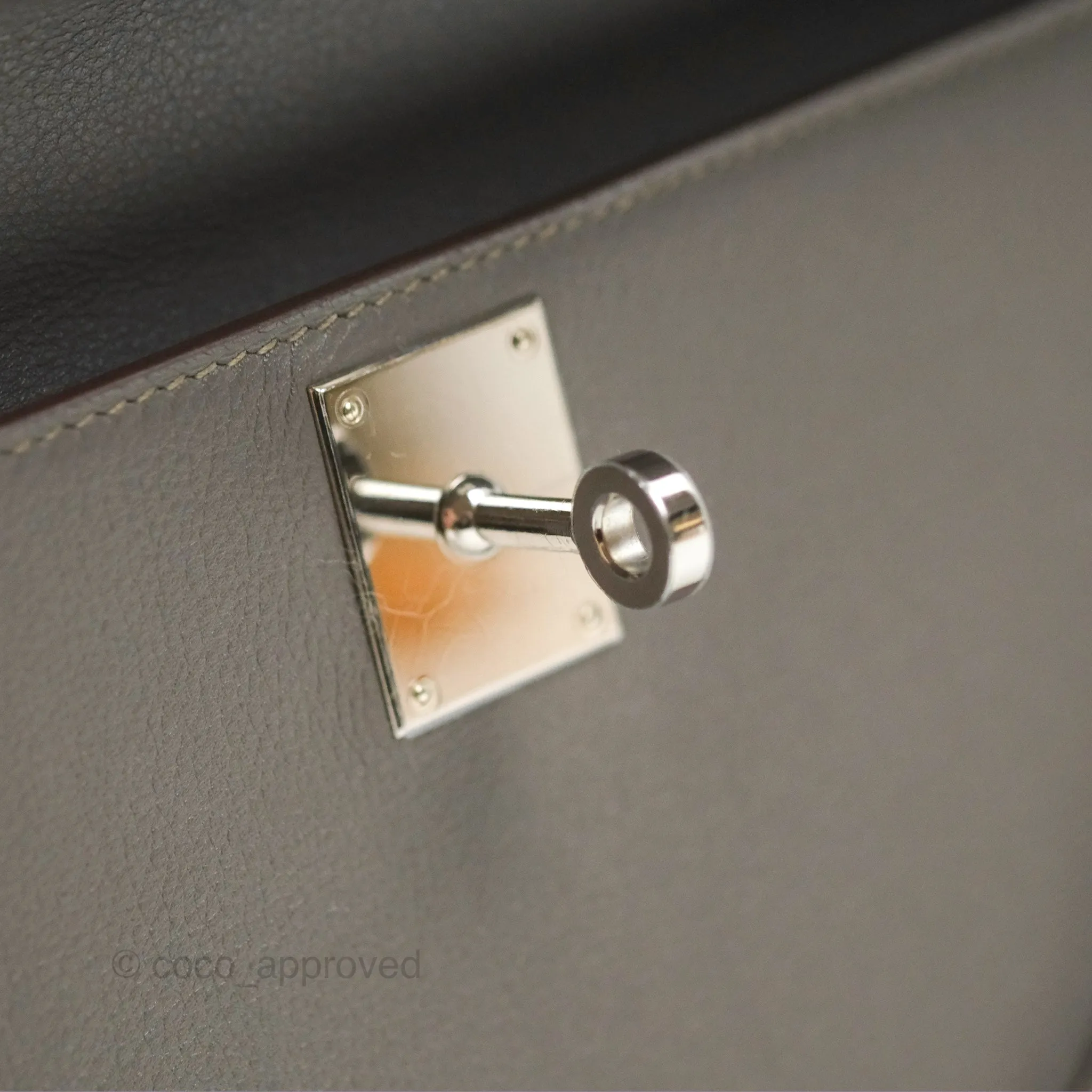 Hermes Kelly Cut Clutch Pochette Gris Asphalt M8 Swift Palladium Hardware