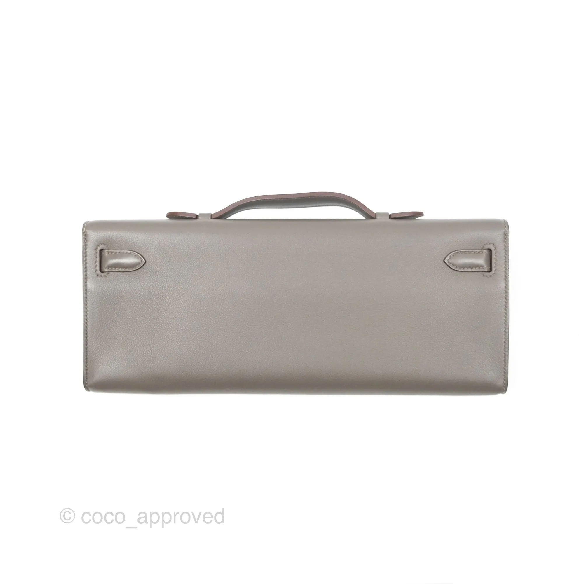 Hermes Kelly Cut Clutch Pochette Gris Asphalt M8 Swift Palladium Hardware
