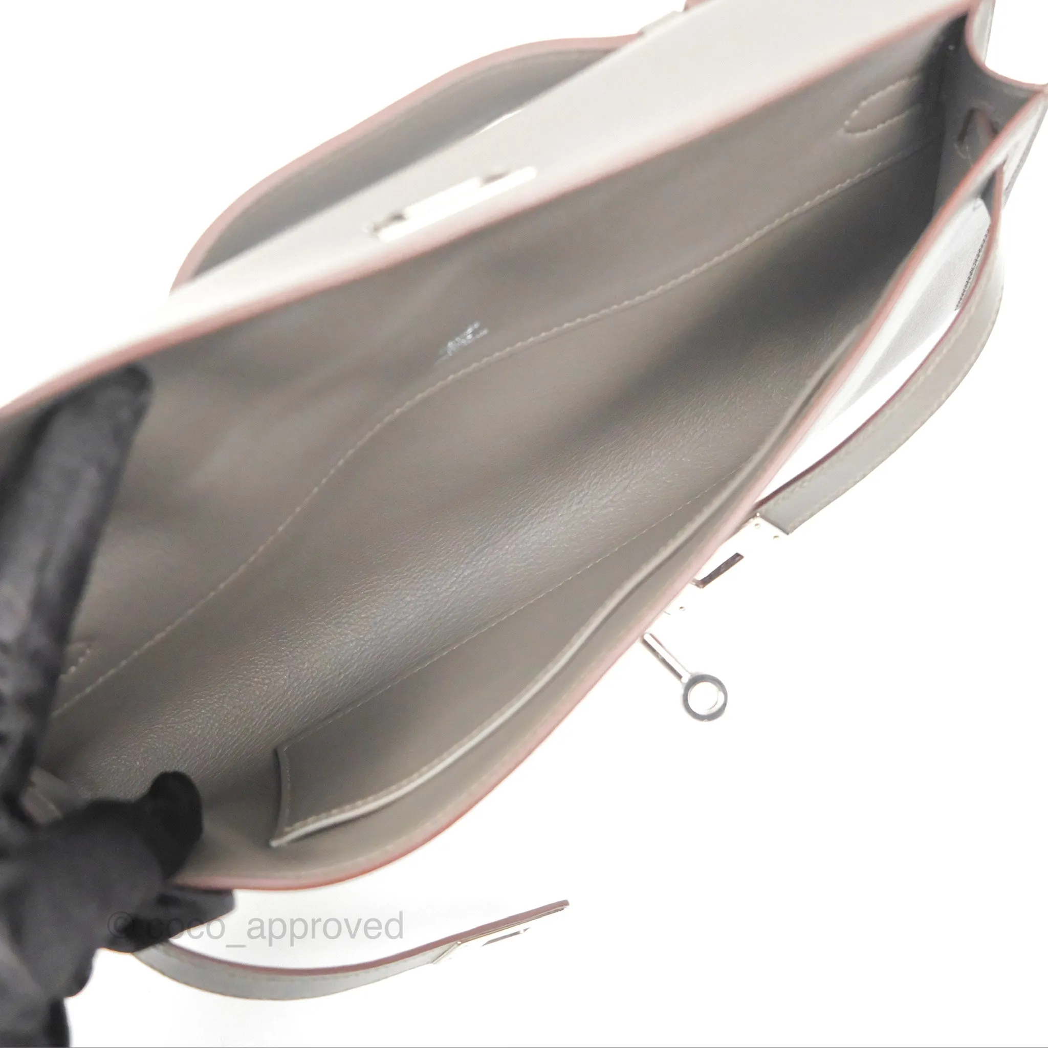 Hermes Kelly Cut Clutch Pochette Gris Asphalt M8 Swift Palladium Hardware