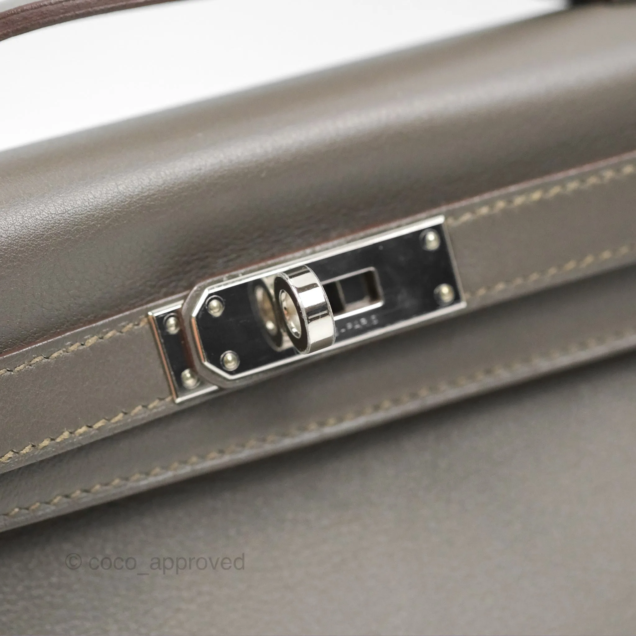 Hermes Kelly Cut Clutch Pochette Gris Asphalt M8 Swift Palladium Hardware