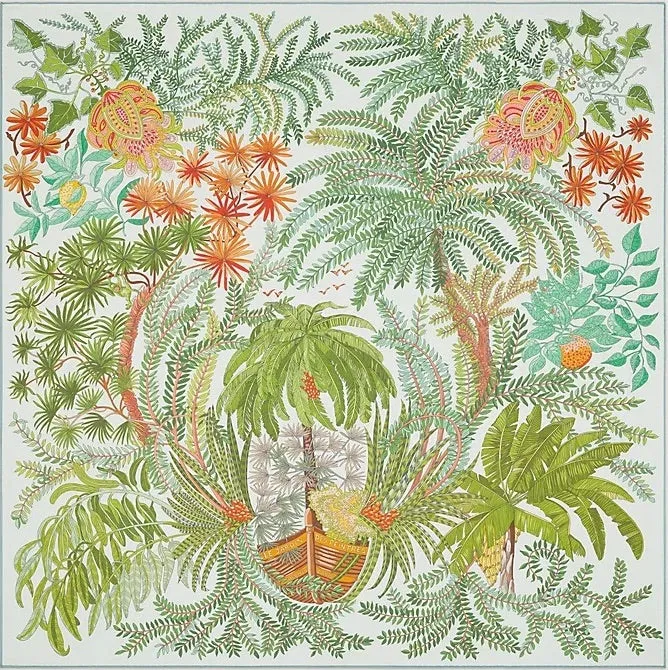 Hermes Le Jardin des Peintres Double Face Scarf 90