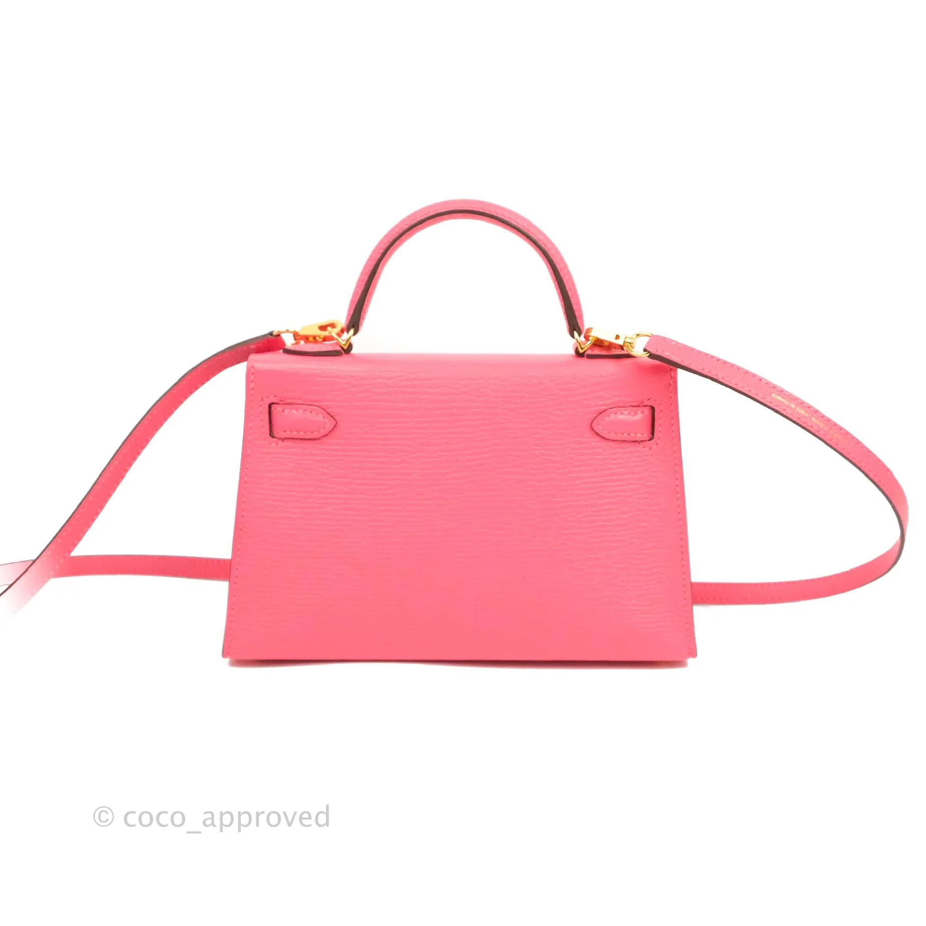 Hermes Mini Kelly II Chevre Mysore U5 Rose Lipstick Gold Hardware