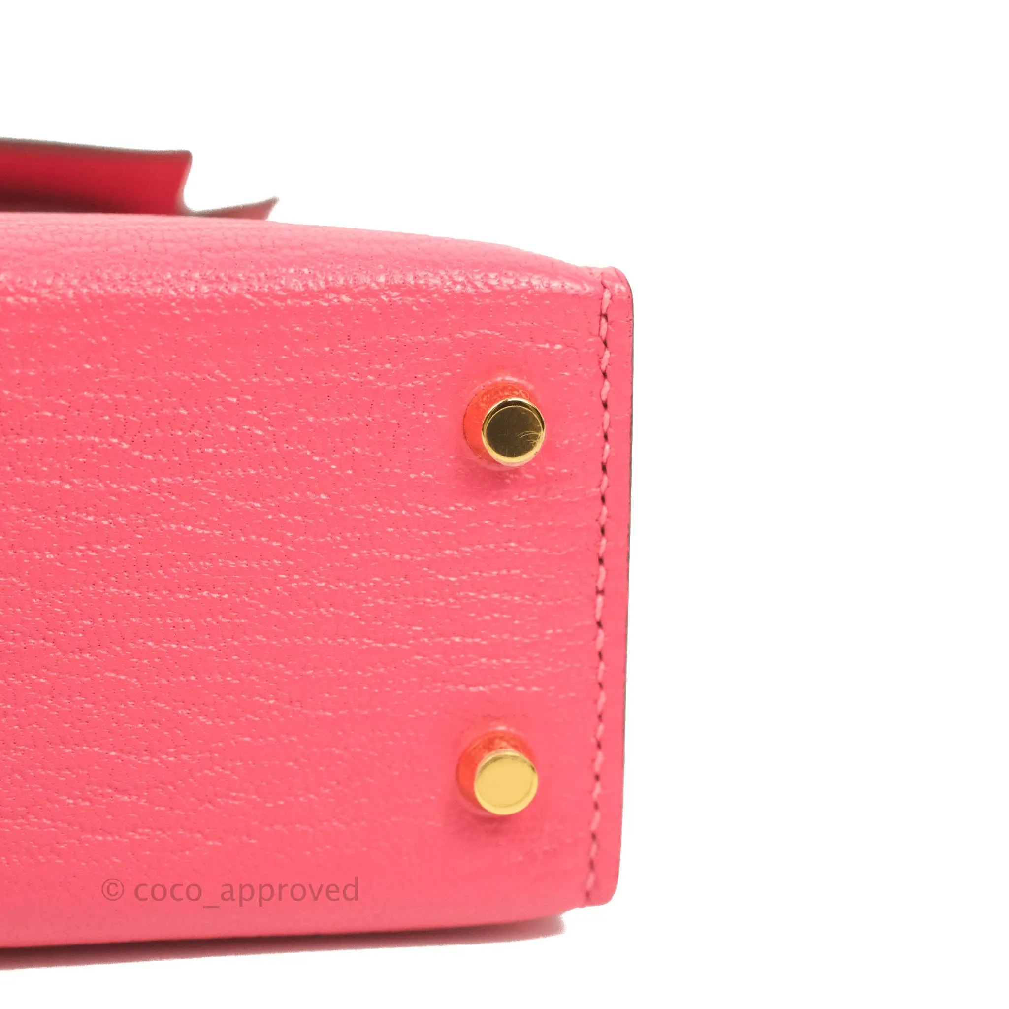 Hermes Mini Kelly II Chevre Mysore U5 Rose Lipstick Gold Hardware