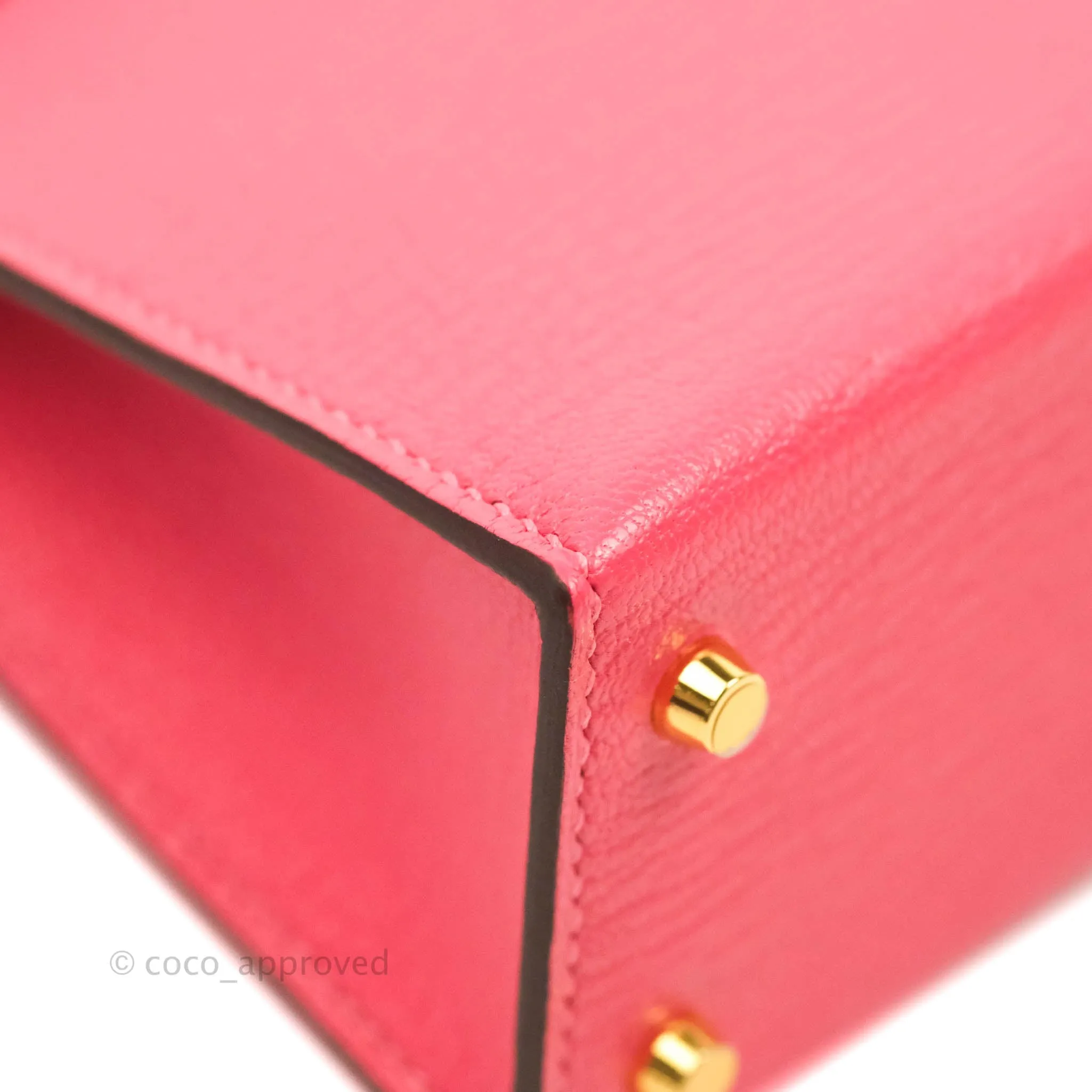 Hermes Mini Kelly II Chevre Mysore U5 Rose Lipstick Gold Hardware