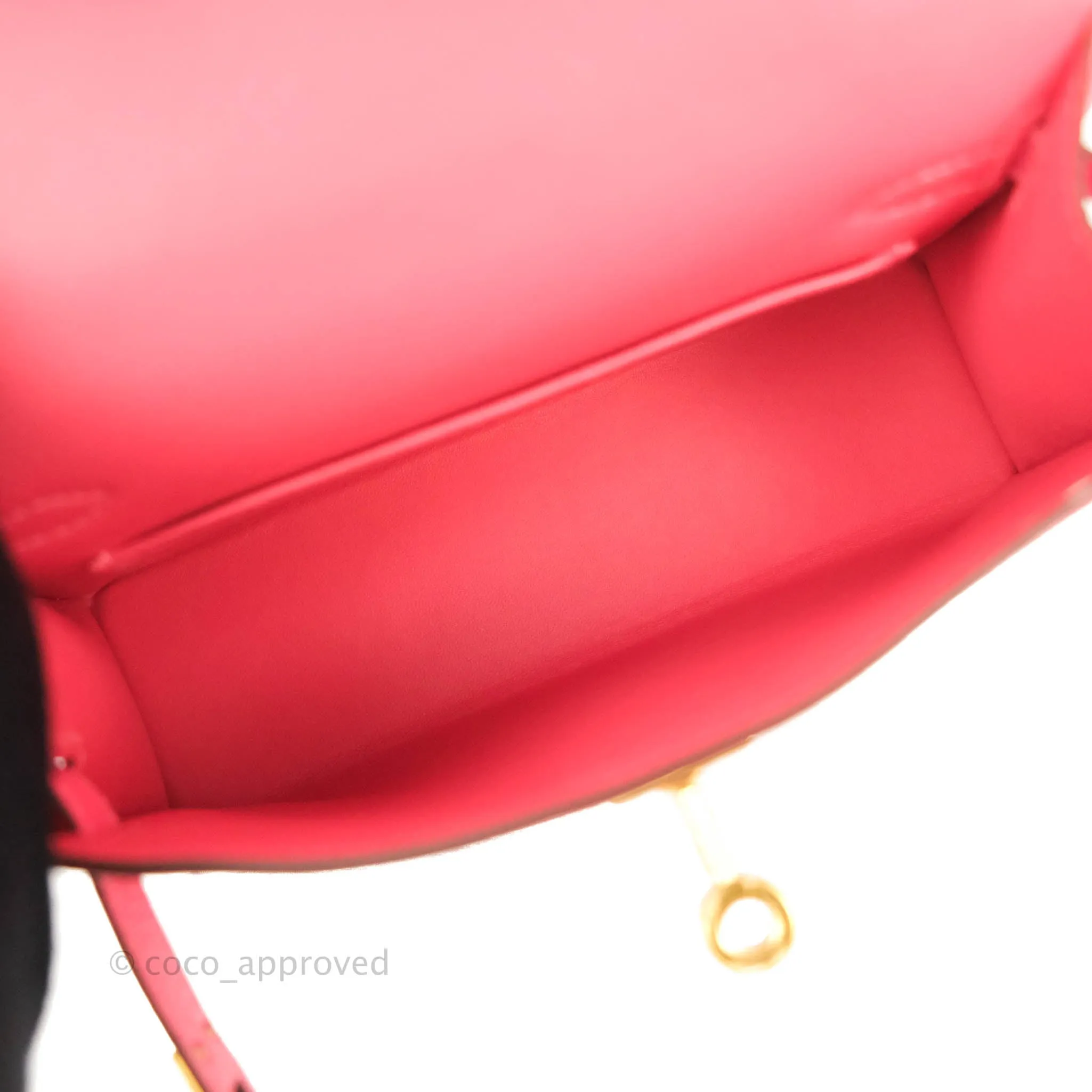 Hermes Mini Kelly II Chevre Mysore U5 Rose Lipstick Gold Hardware