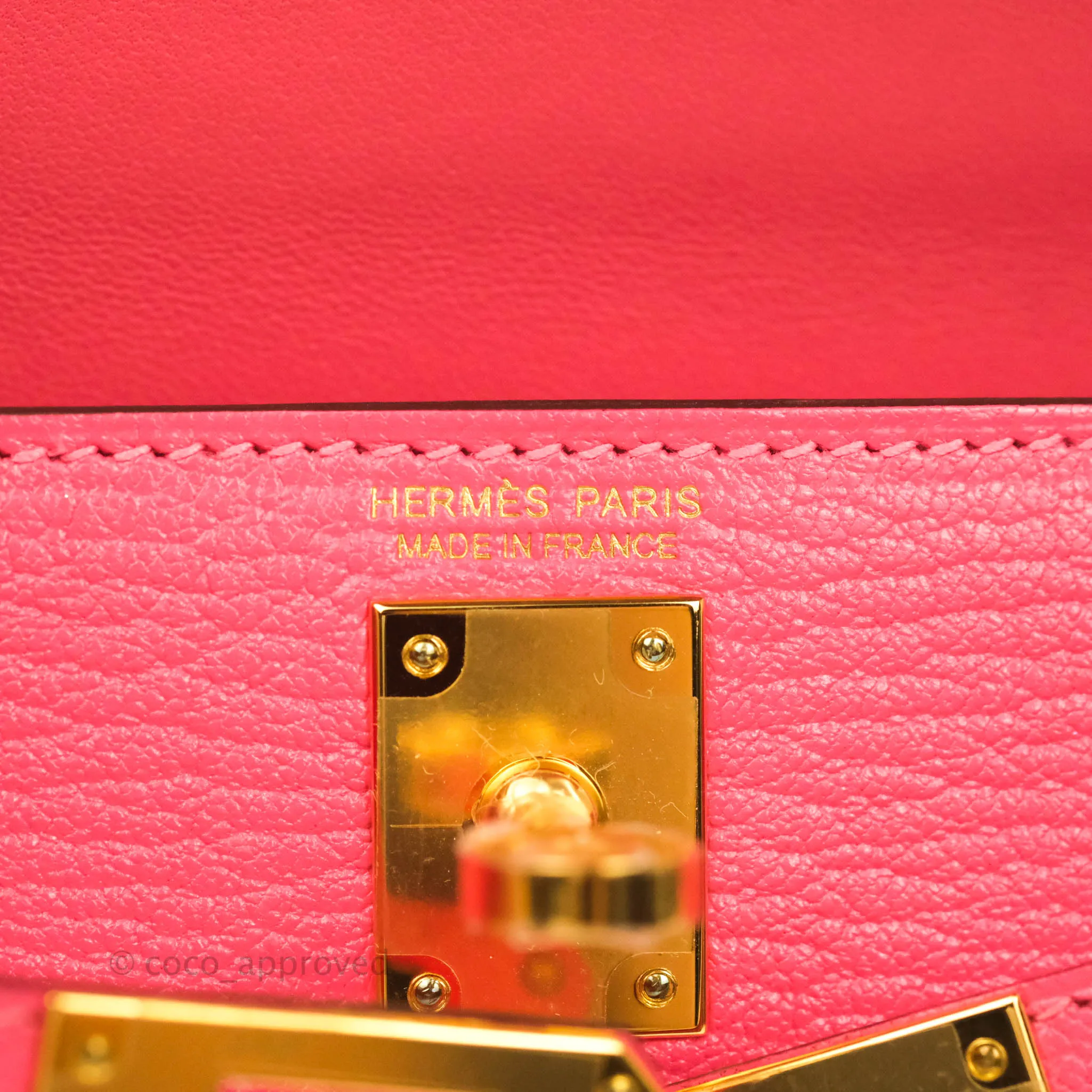 Hermes Mini Kelly II Chevre Mysore U5 Rose Lipstick Gold Hardware