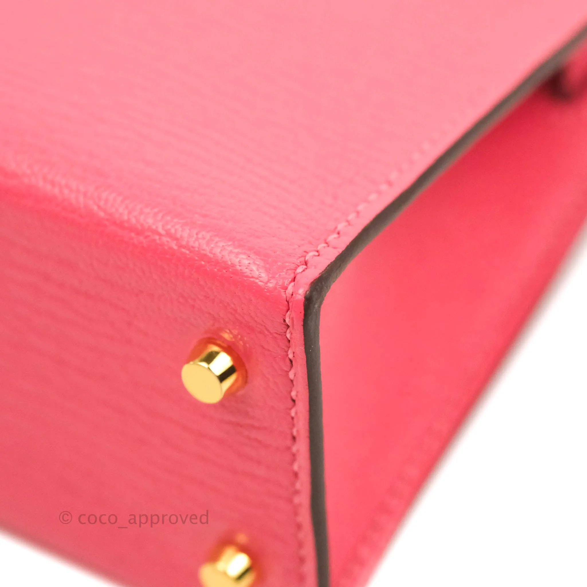 Hermes Mini Kelly II Chevre Mysore U5 Rose Lipstick Gold Hardware