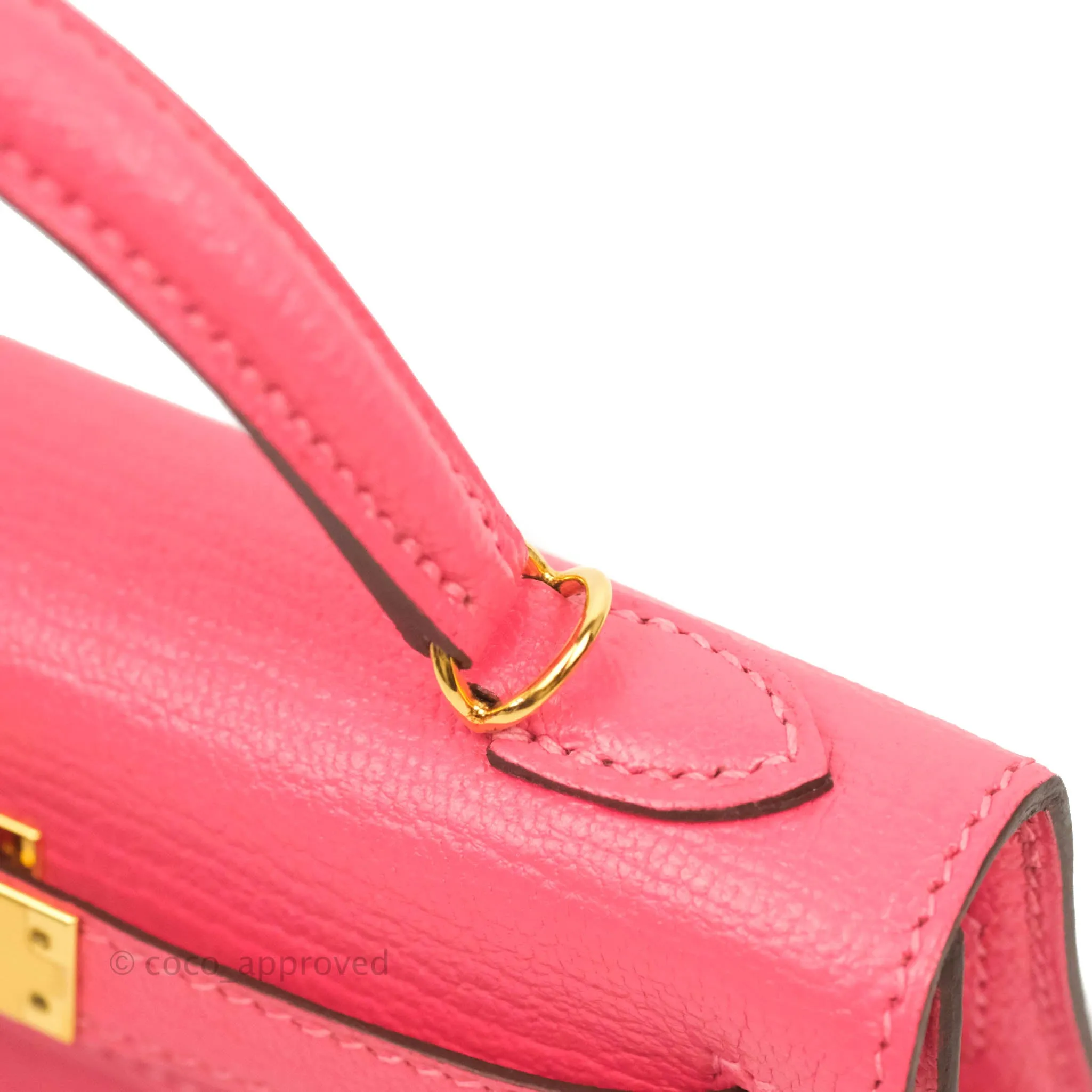 Hermes Mini Kelly II Chevre Mysore U5 Rose Lipstick Gold Hardware