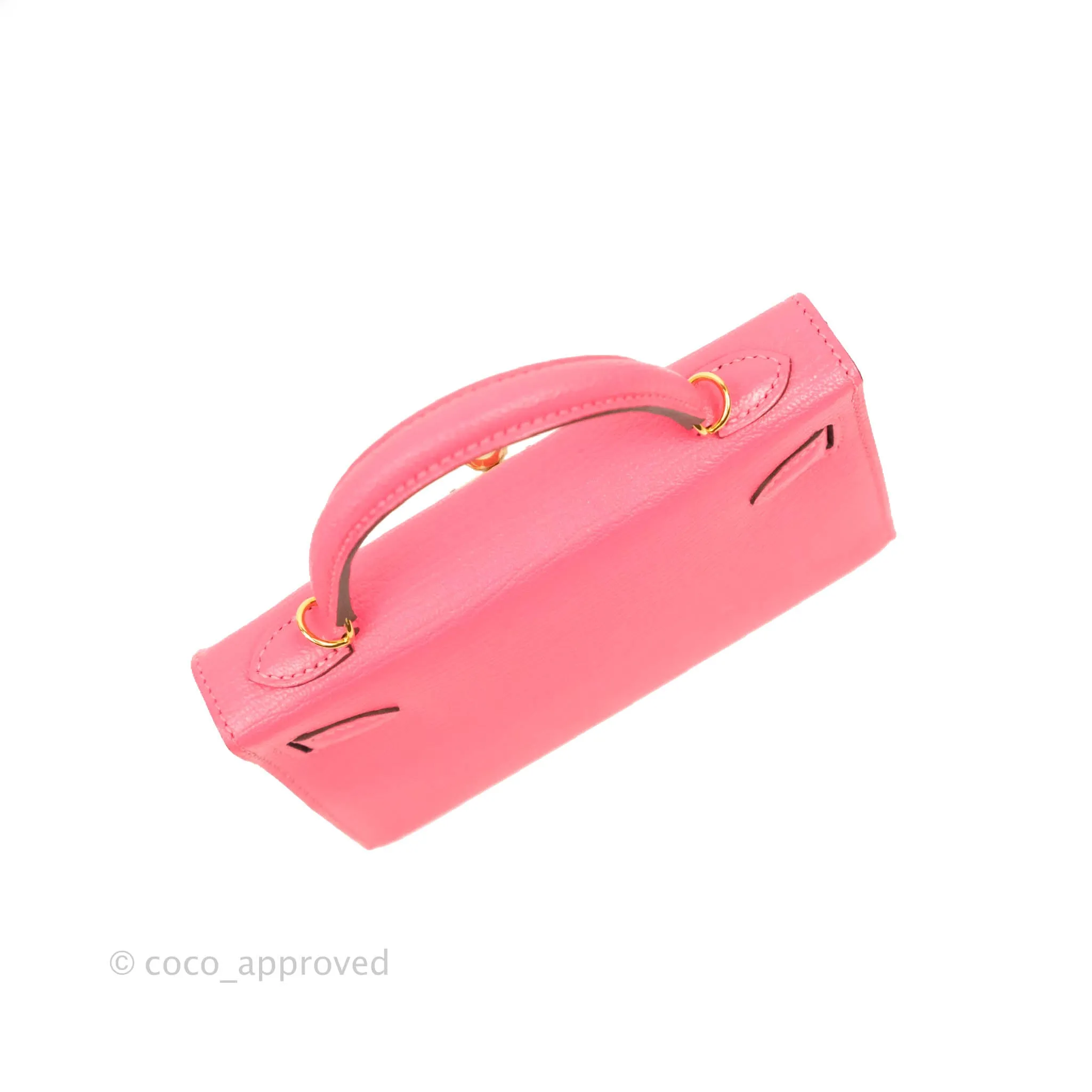 Hermes Mini Kelly II Chevre Mysore U5 Rose Lipstick Gold Hardware