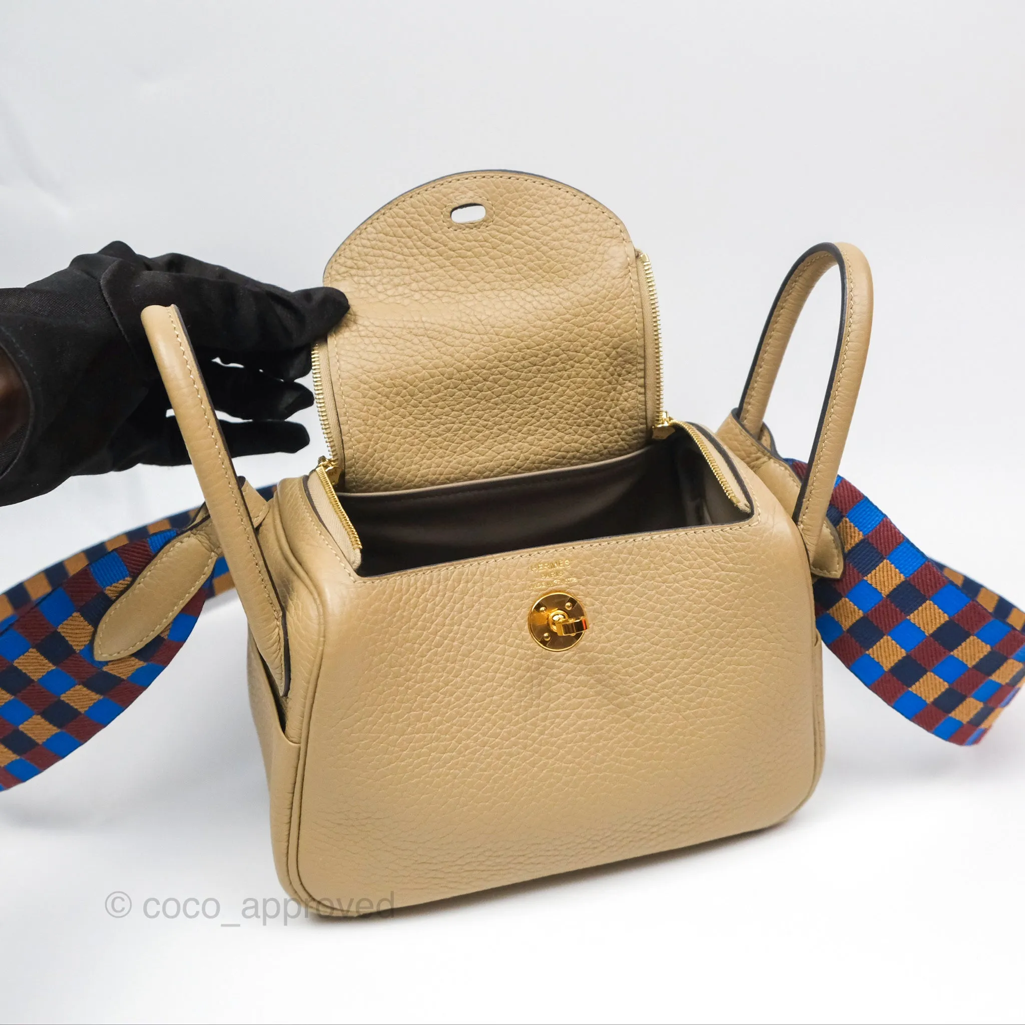 Hermes Mini Lindy 20 Trench S2 Clemence Maxi Quadrille Bleu Billard Biscuit 48 Rouge H