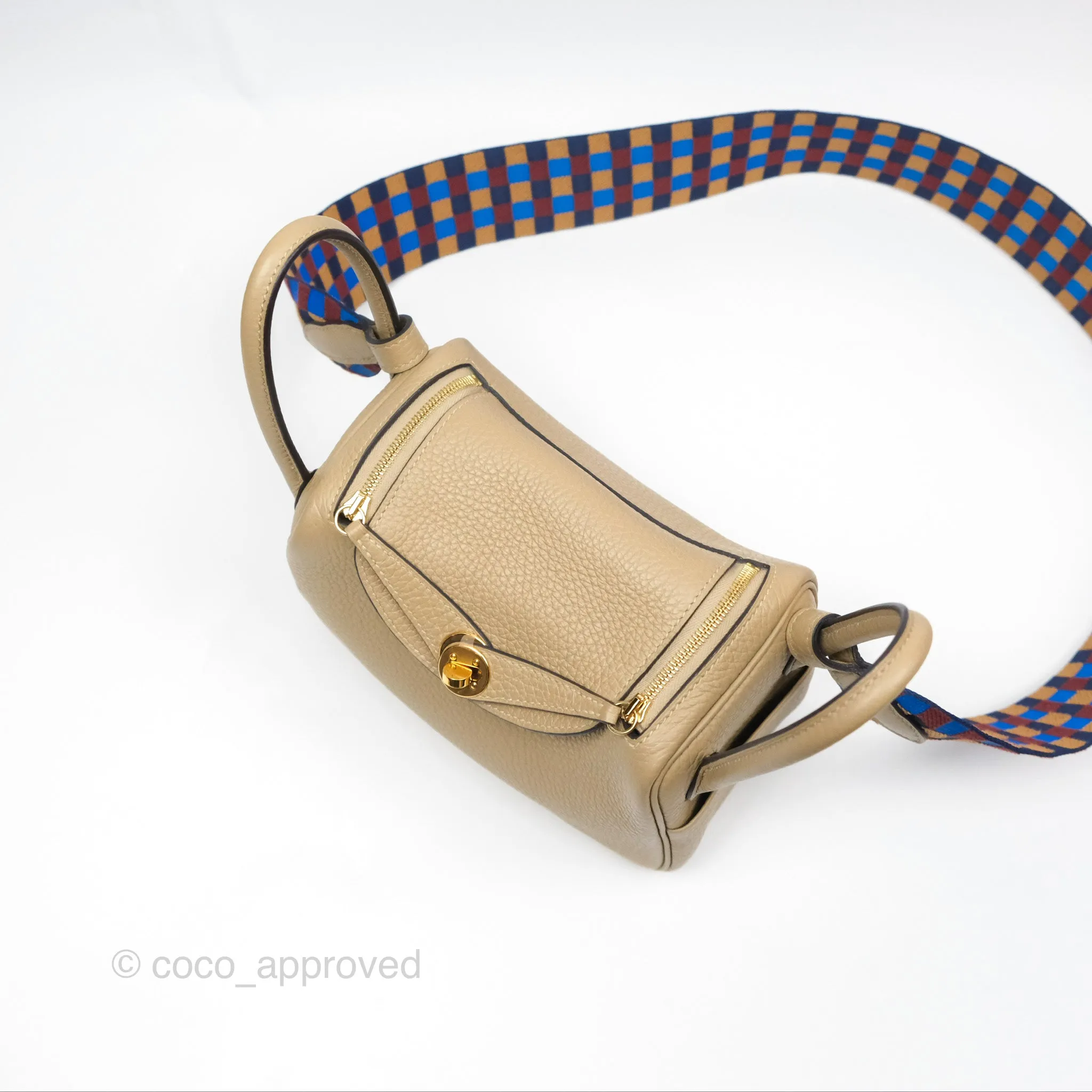 Hermes Mini Lindy 20 Trench S2 Clemence Maxi Quadrille Bleu Billard Biscuit 48 Rouge H