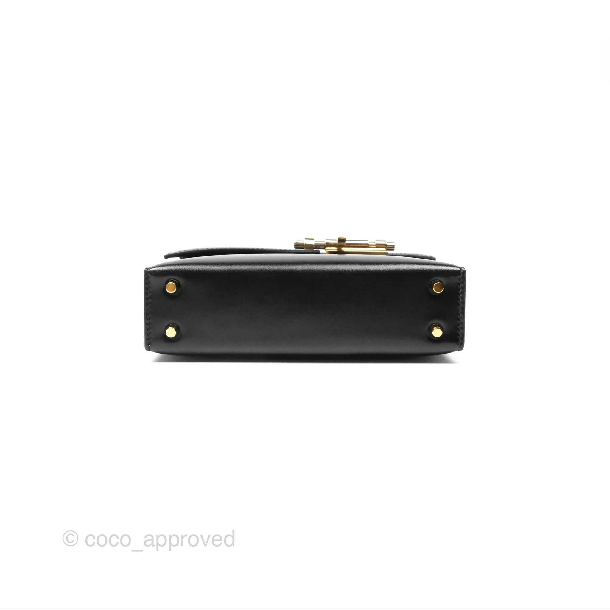 Hermes Mini Verrou Chaine Bag Black Box Leather Gold Hardware