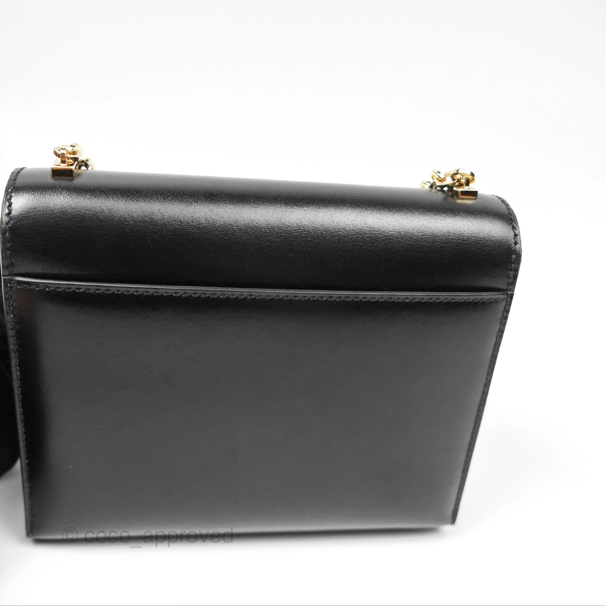 Hermes Mini Verrou Chaine Bag Black Box Leather Gold Hardware