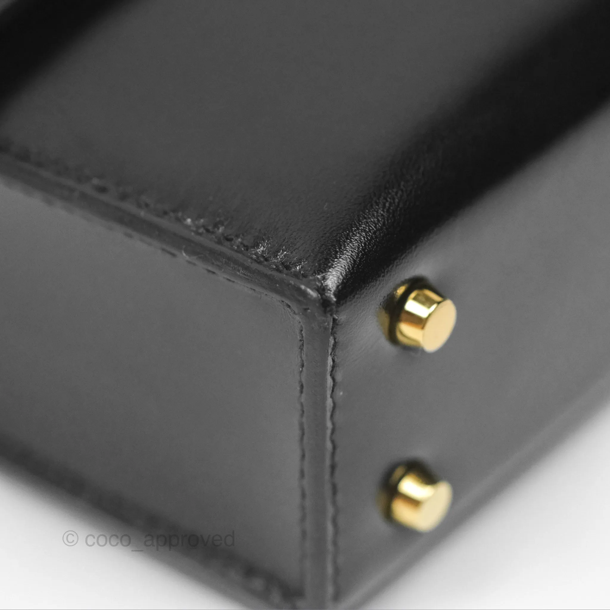 Hermes Mini Verrou Chaine Bag Black Box Leather Gold Hardware