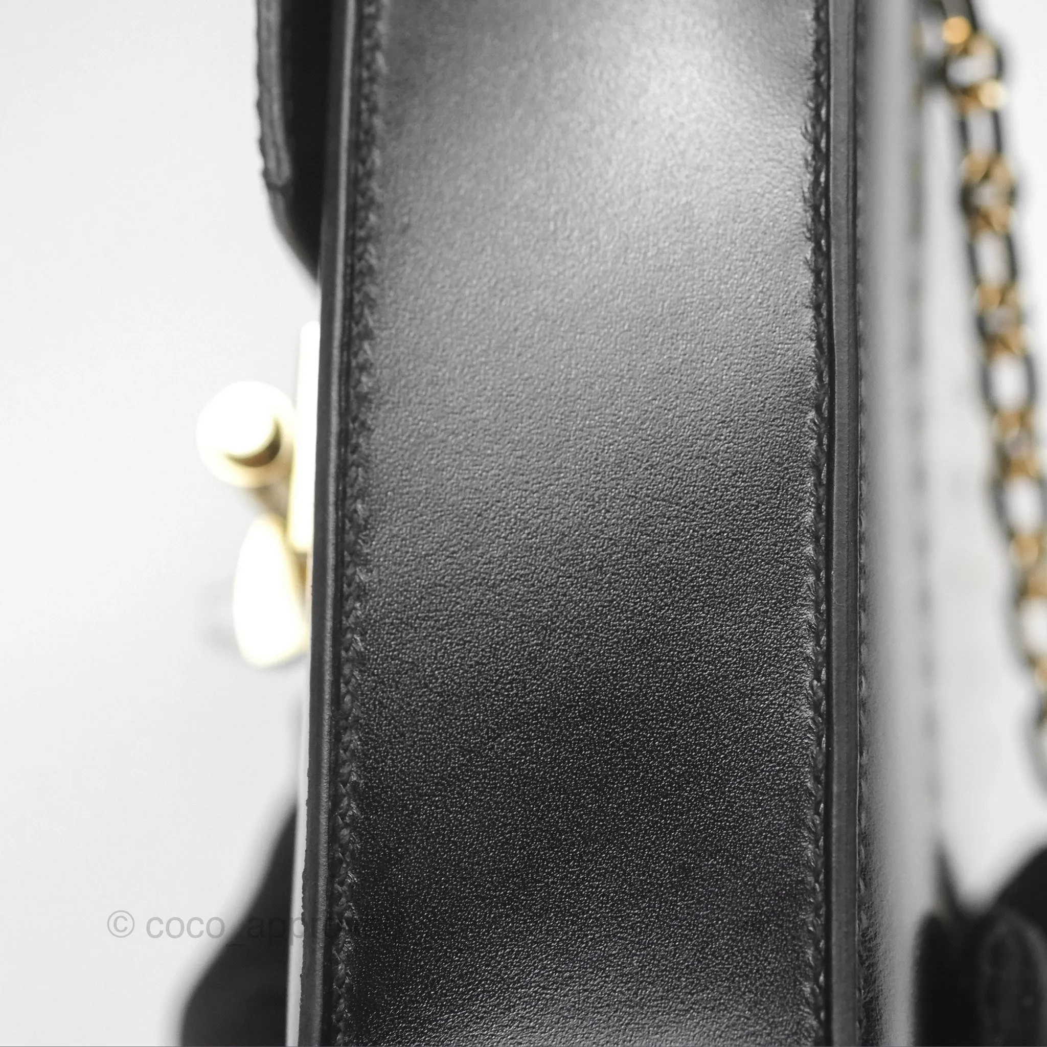 Hermes Mini Verrou Chaine Bag Black Box Leather Gold Hardware