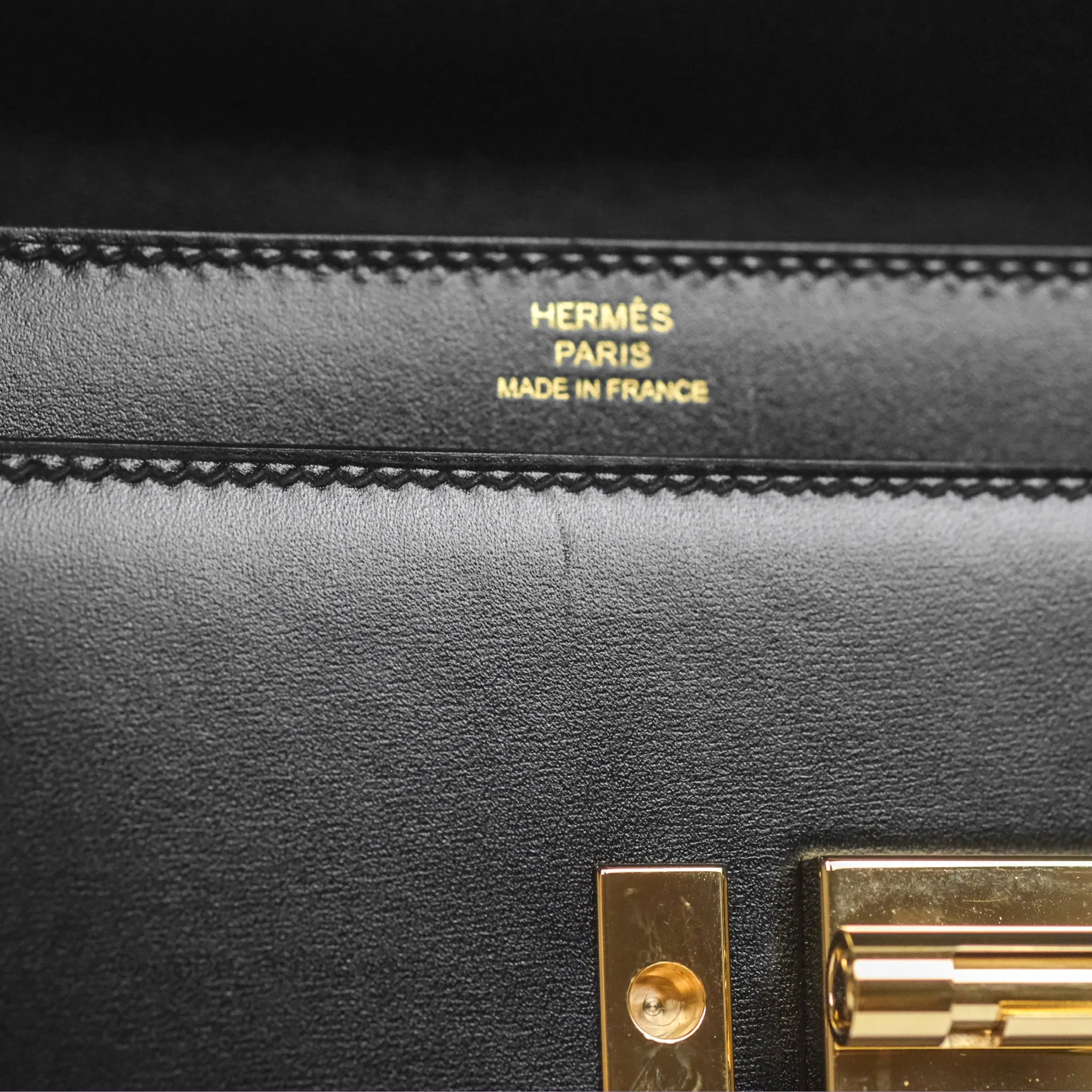 Hermes Mini Verrou Chaine Bag Black Box Leather Gold Hardware