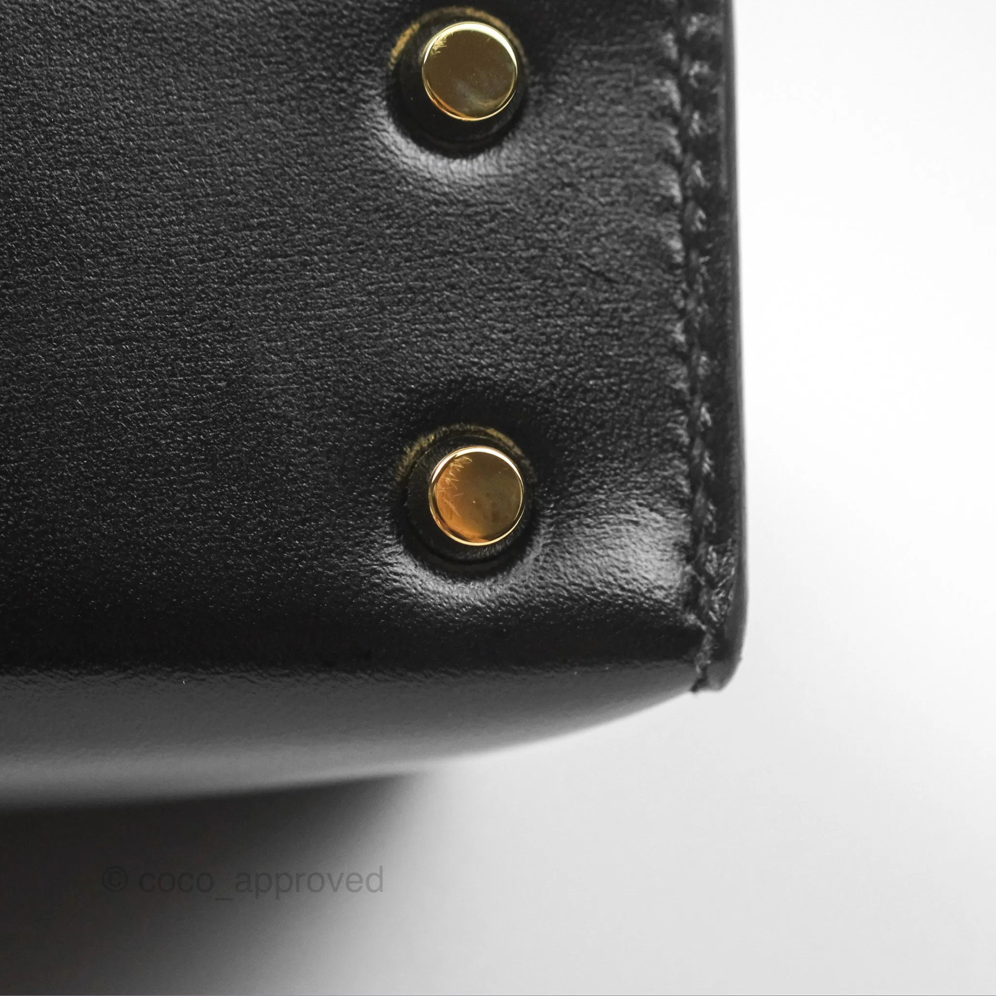 Hermes Mini Verrou Chaine Bag Black Box Leather Gold Hardware