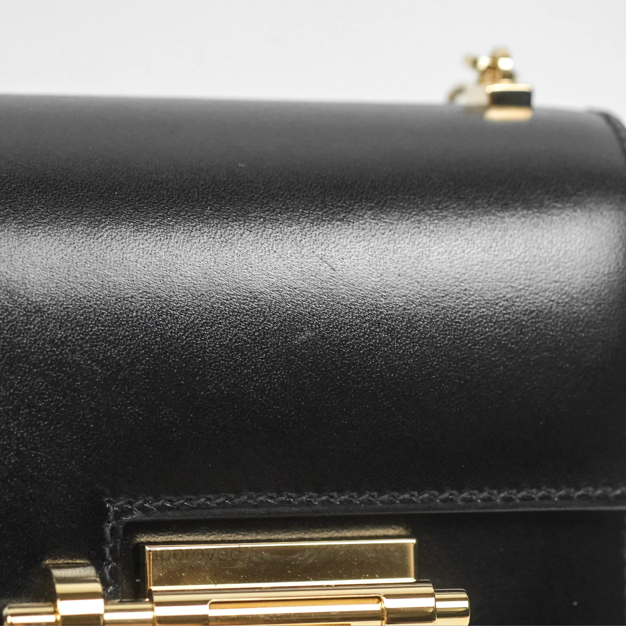 Hermes Mini Verrou Chaine Bag Black Box Leather Gold Hardware