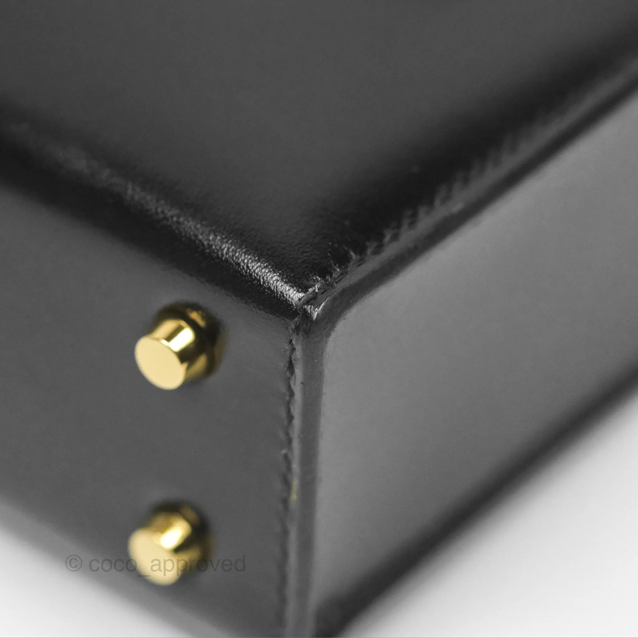 Hermes Mini Verrou Chaine Bag Black Box Leather Gold Hardware