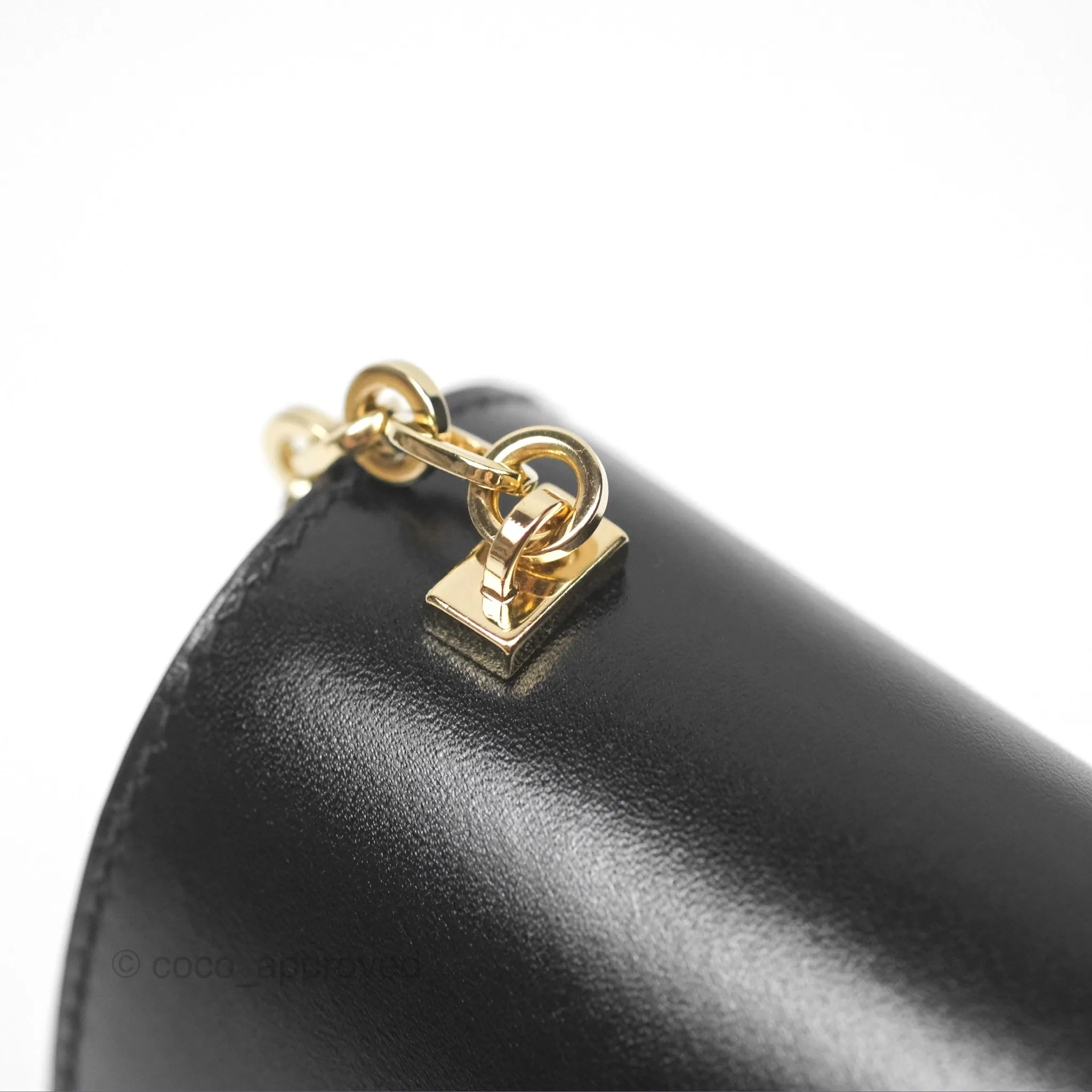 Hermes Mini Verrou Chaine Bag Black Box Leather Gold Hardware