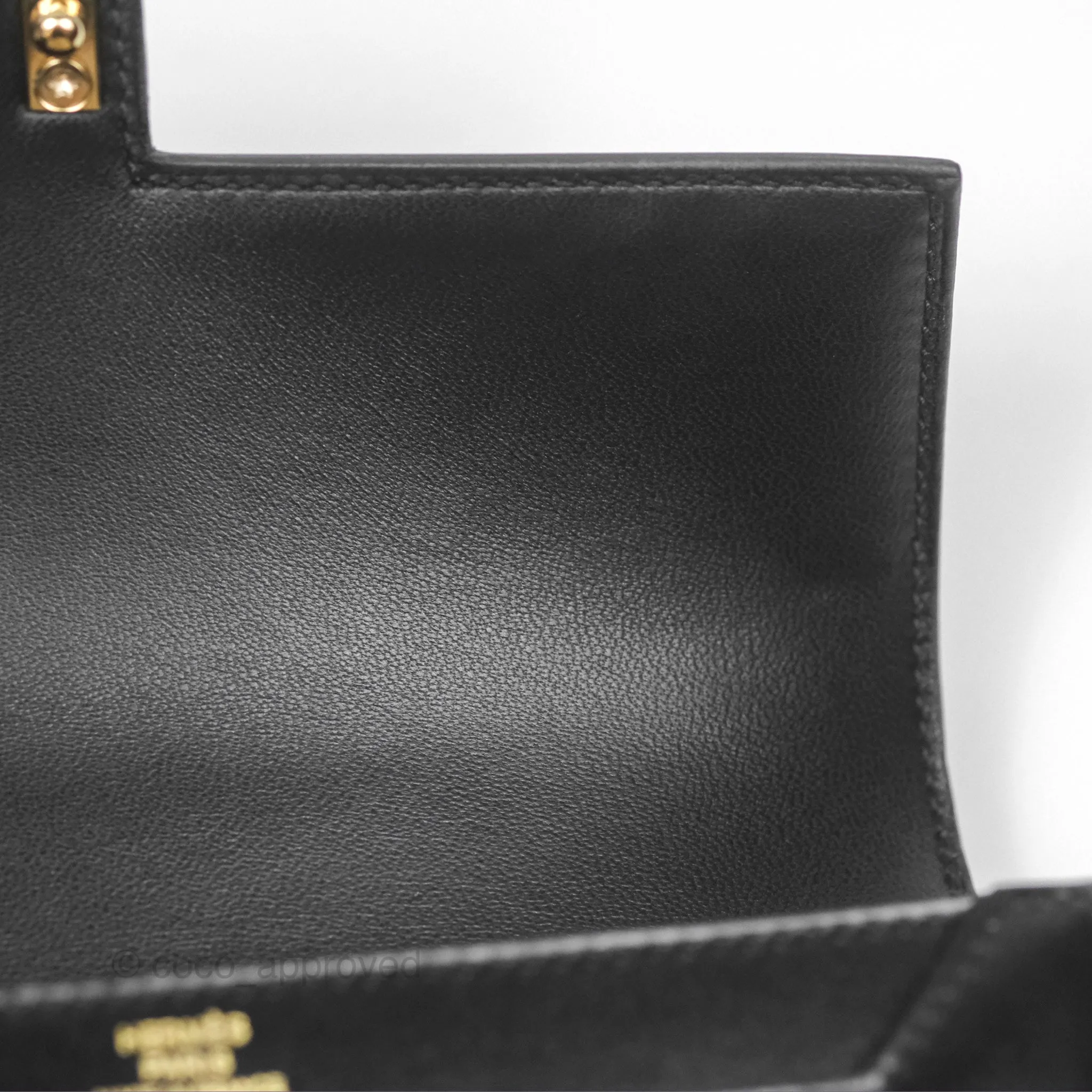 Hermes Mini Verrou Chaine Bag Black Box Leather Gold Hardware