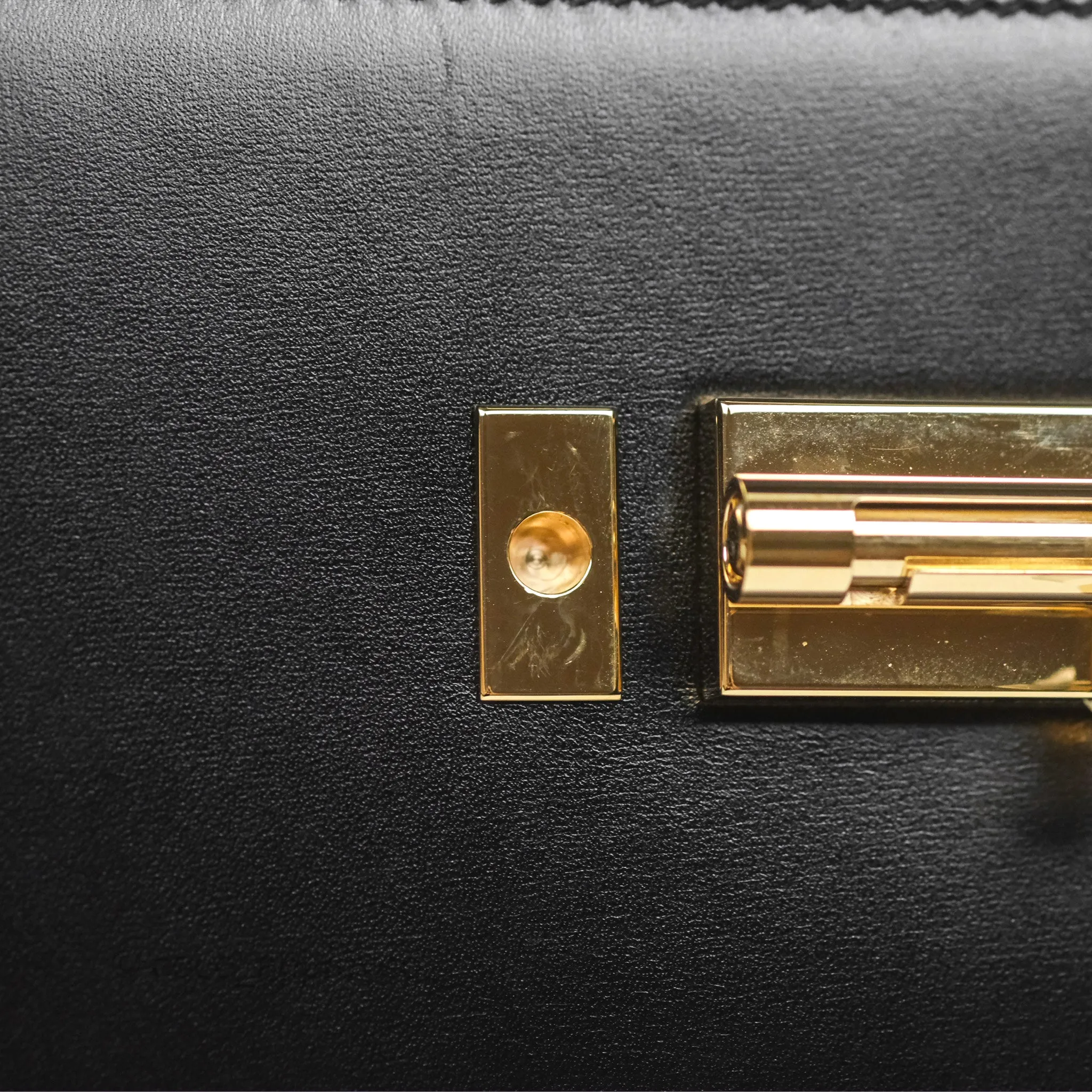 Hermes Mini Verrou Chaine Bag Black Box Leather Gold Hardware