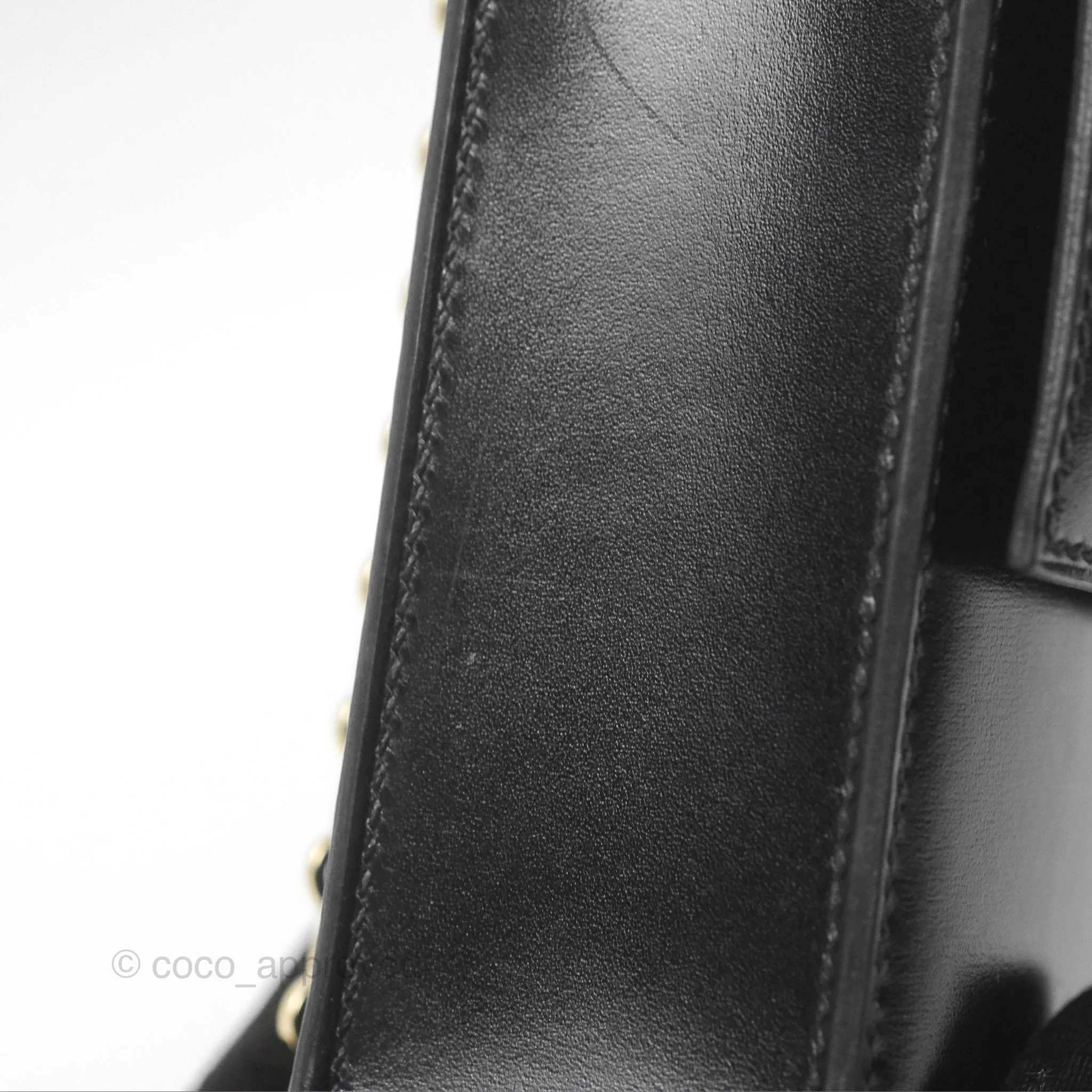Hermes Mini Verrou Chaine Bag Black Box Leather Gold Hardware