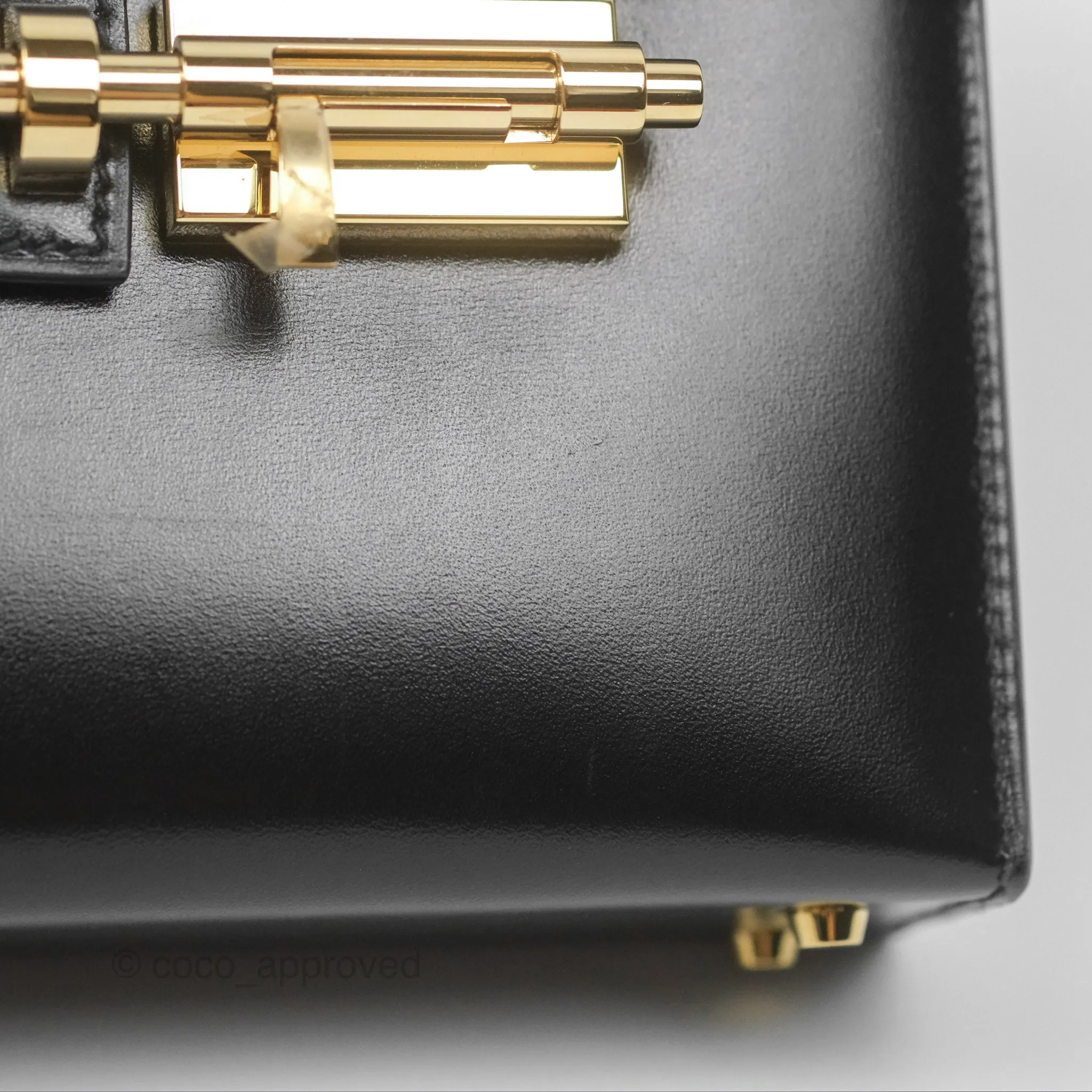 Hermes Mini Verrou Chaine Bag Black Box Leather Gold Hardware