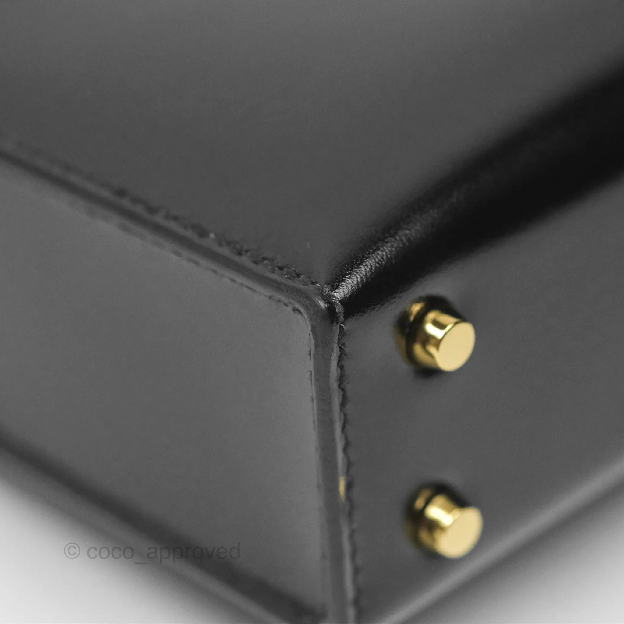 Hermes Mini Verrou Chaine Bag Black Box Leather Gold Hardware