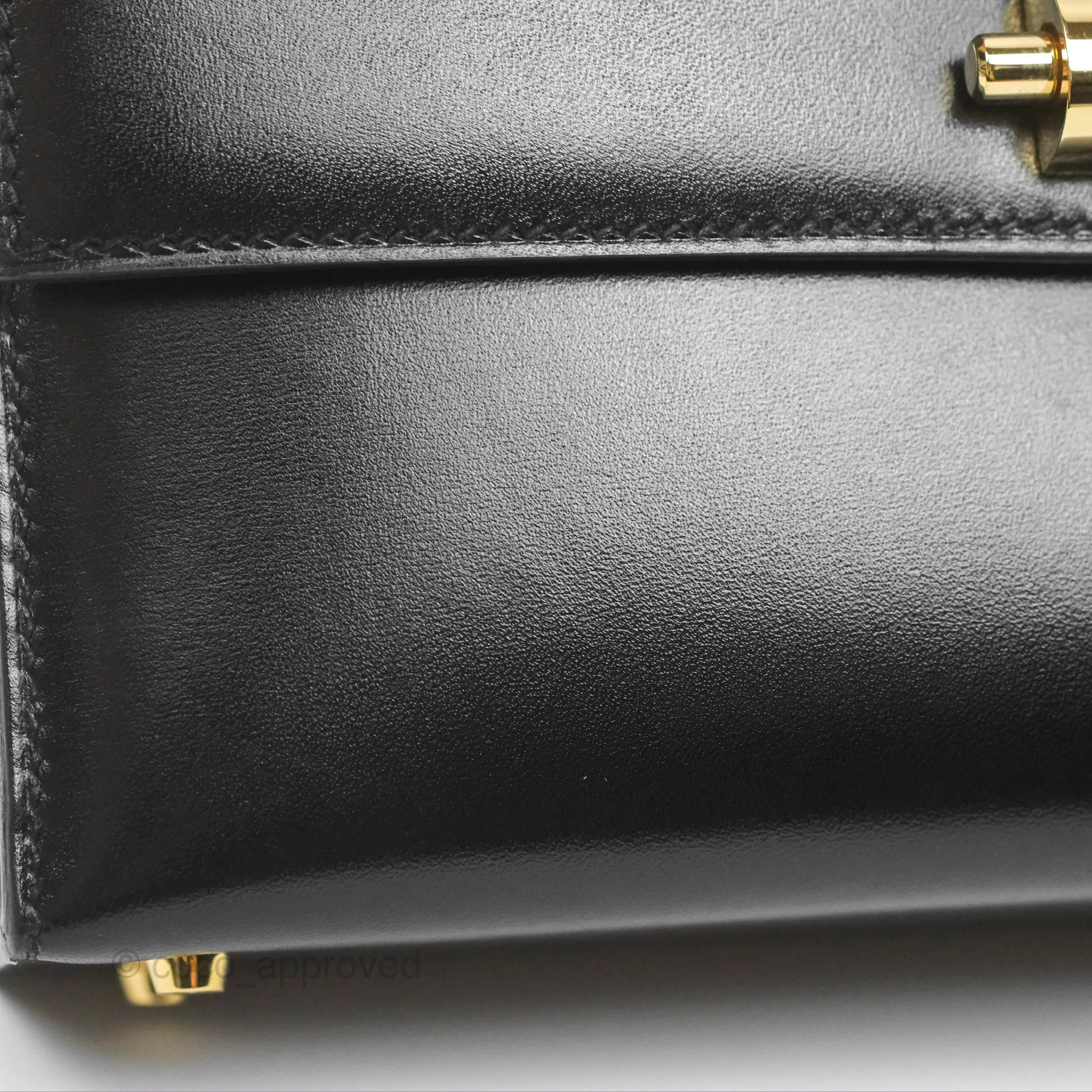 Hermes Mini Verrou Chaine Bag Black Box Leather Gold Hardware