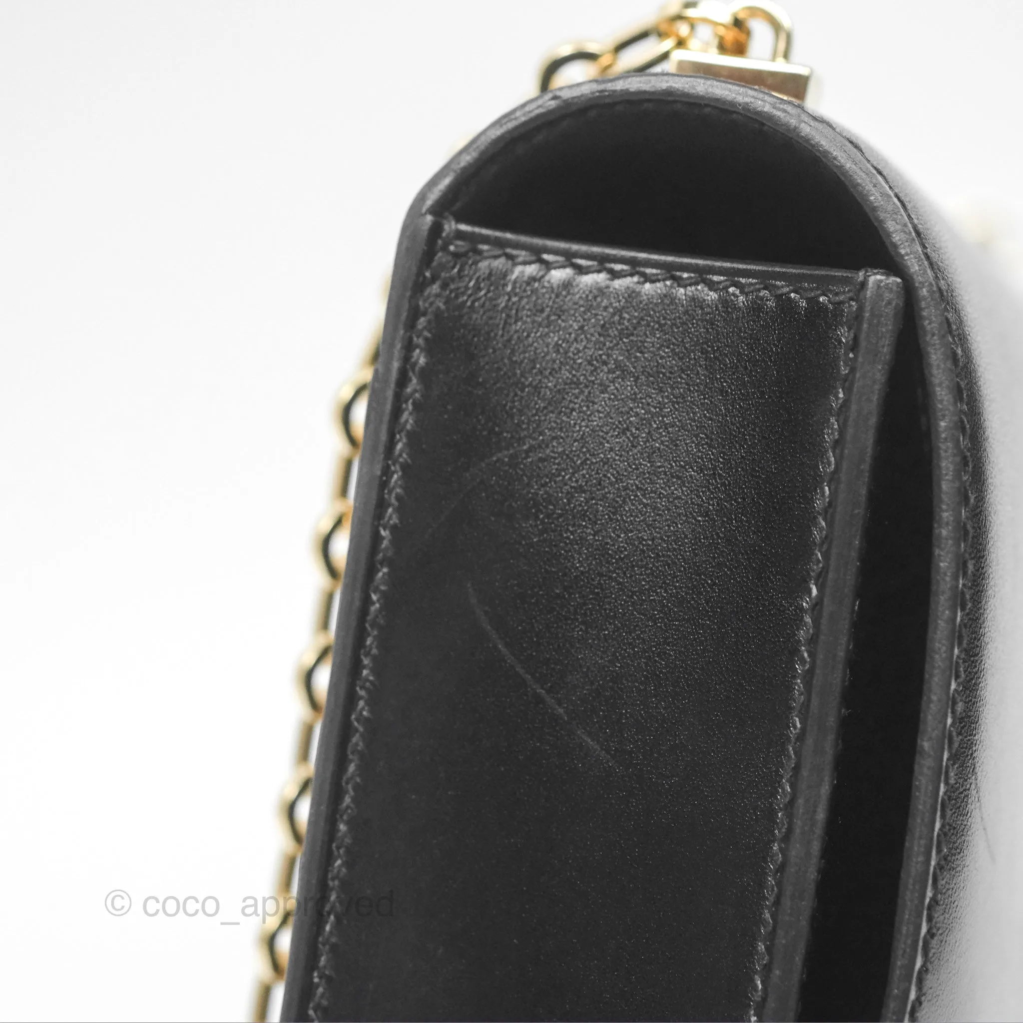 Hermes Mini Verrou Chaine Bag Black Box Leather Gold Hardware